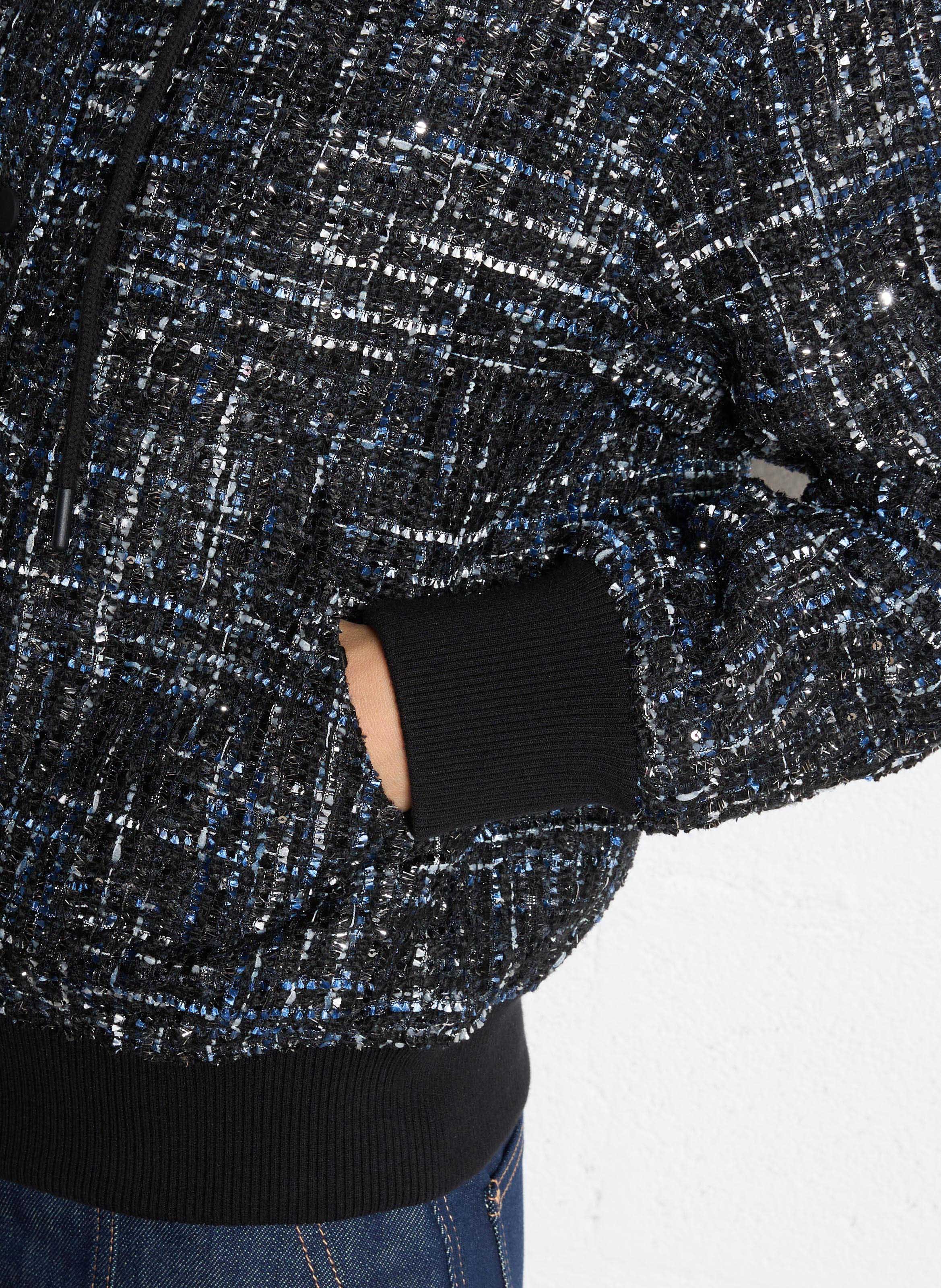 Round-neck tweed jacket BERENICE Blue