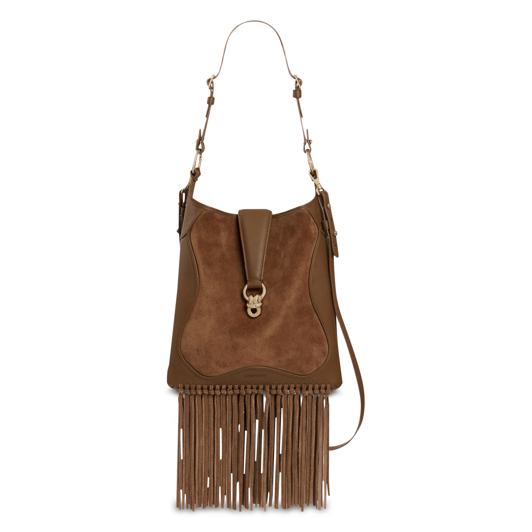 Sac porté épaule en cuir SANDRO Marron