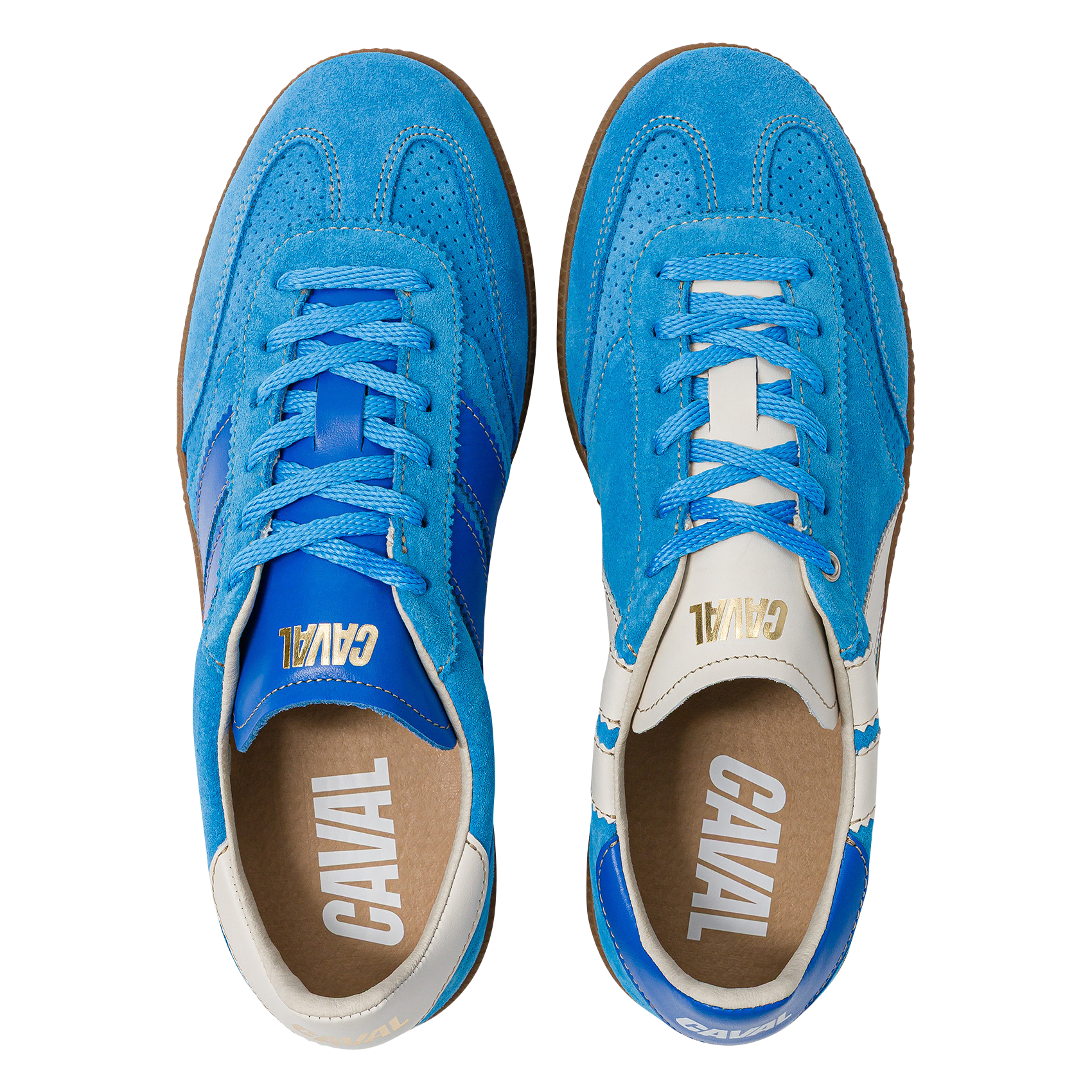 Suede leather low-top sneakers CAVAL Blue