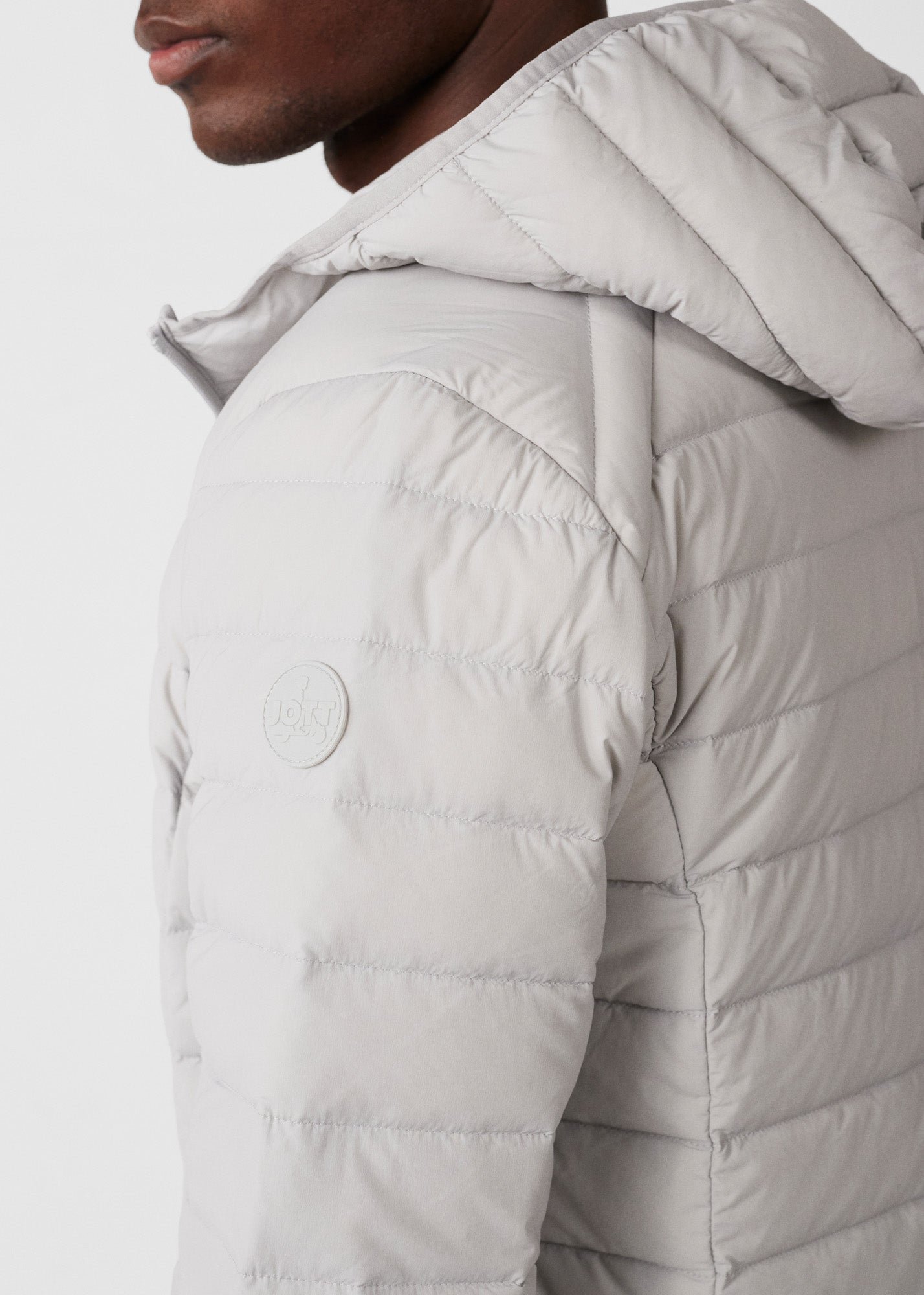 Frantz Stretch Lightweight Hooded Puffer Coat JOTT Grey