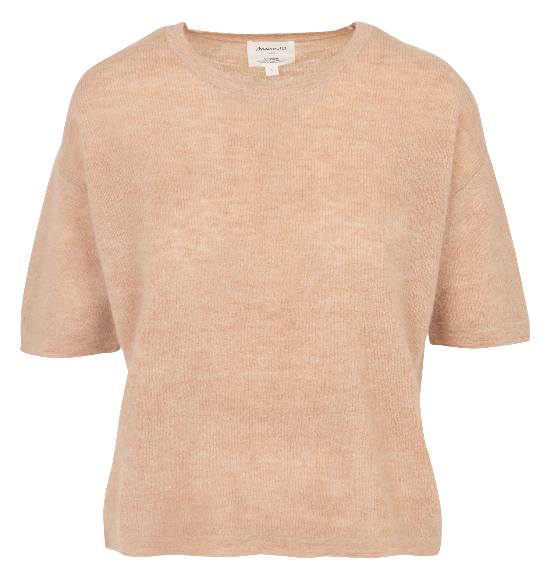 Pull col rond en mohair mélangé MAISON 123 Beige