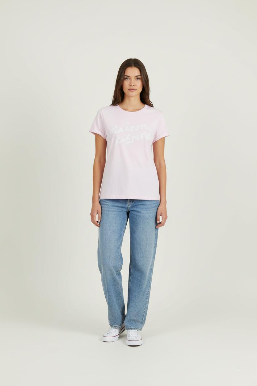 Tommy Badge T-shirt MAISON KITSUNÉ - Seconde main Pink