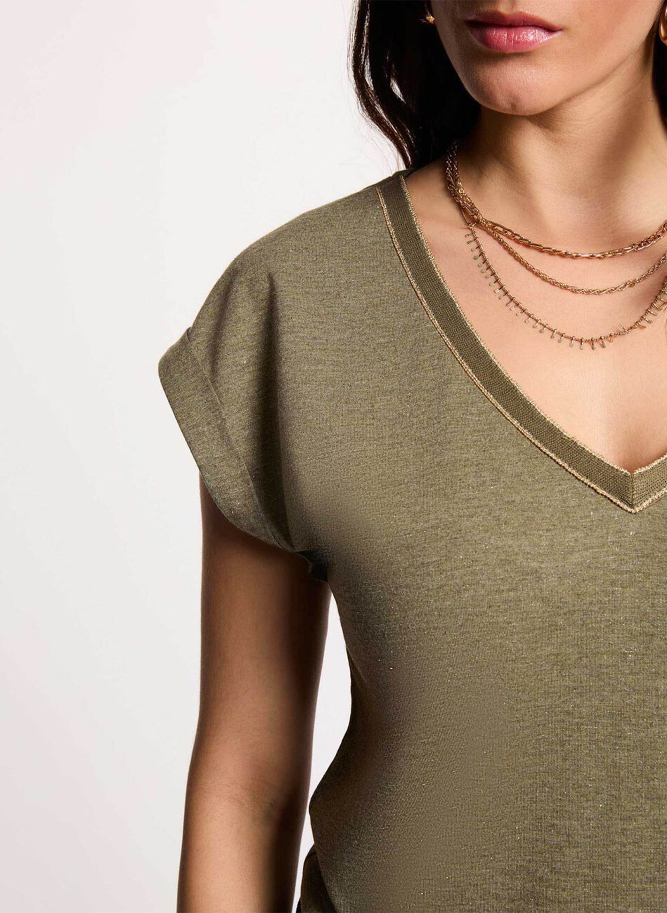 Straight fit short-sleeve t-shirt MORGAN Green