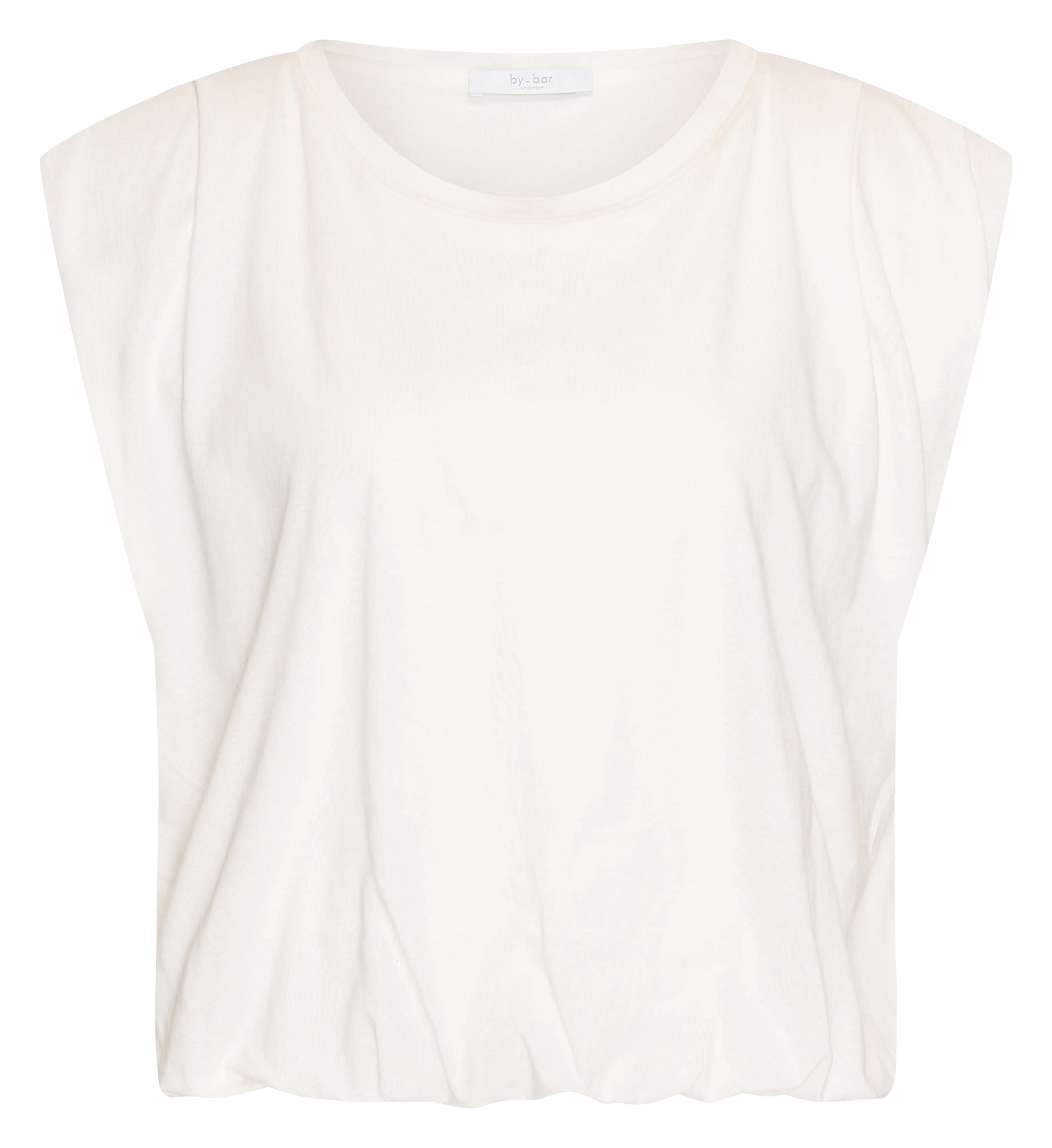 Top van biokatoen met ronde hals BY BAR Wit