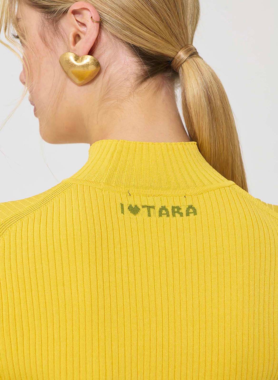 Sous-pull col montant manches courtes TARA JARMON Jaune