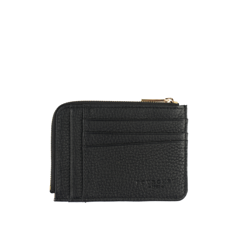 Portefeuille en cuir de vachette Noir