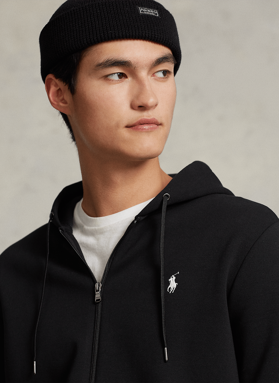 Sweat à capuche en coton mélangé POLO RALPH LAUREN Noir