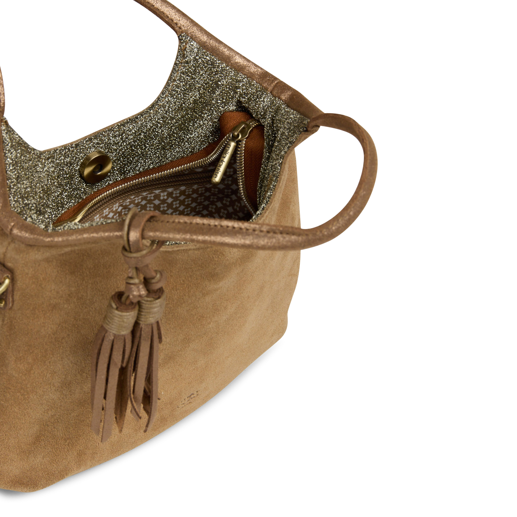 Sac à main en cuir velours  Marron