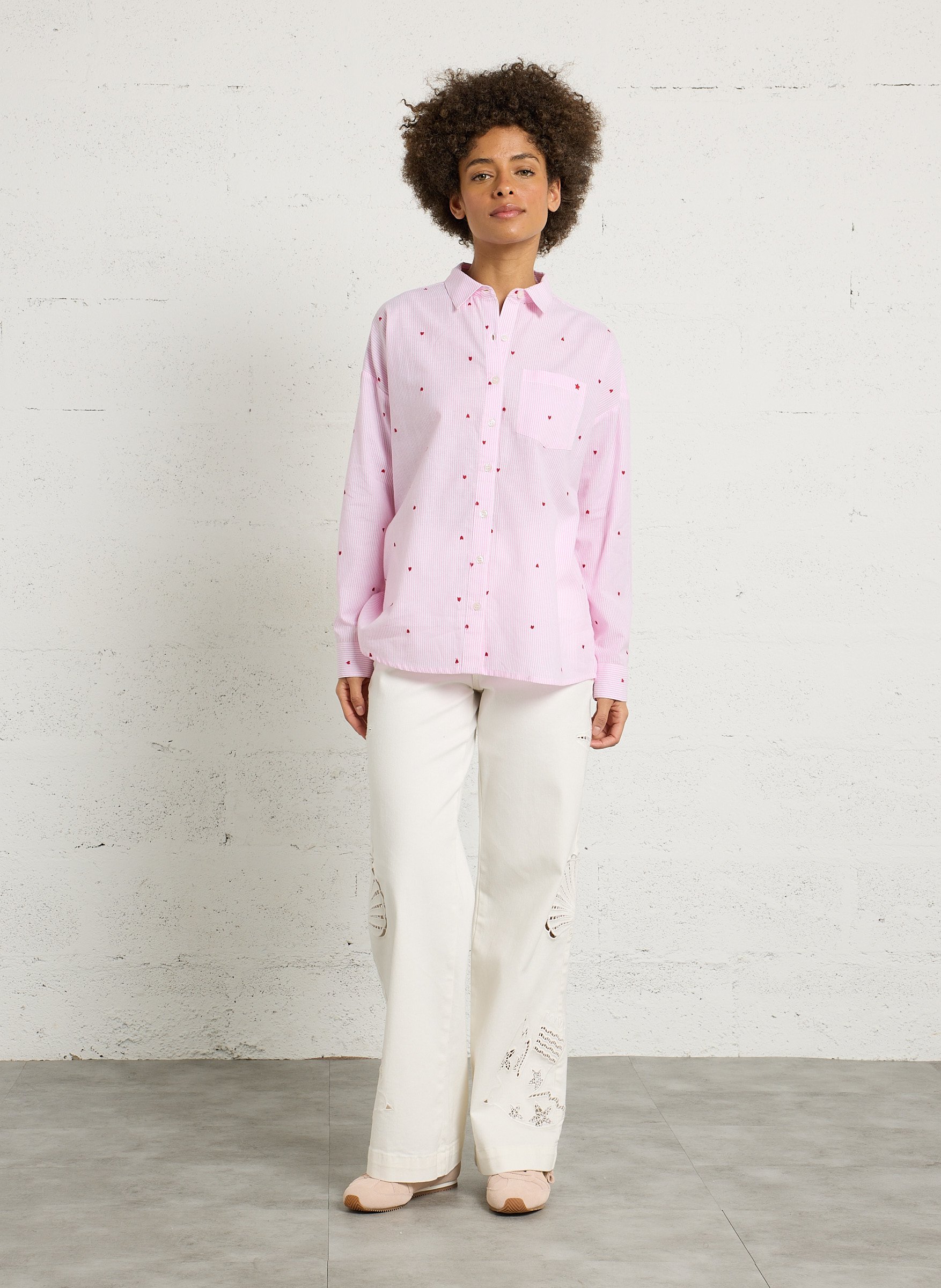 Satin-effect lace camisole LA PETITE ETOILE Pink