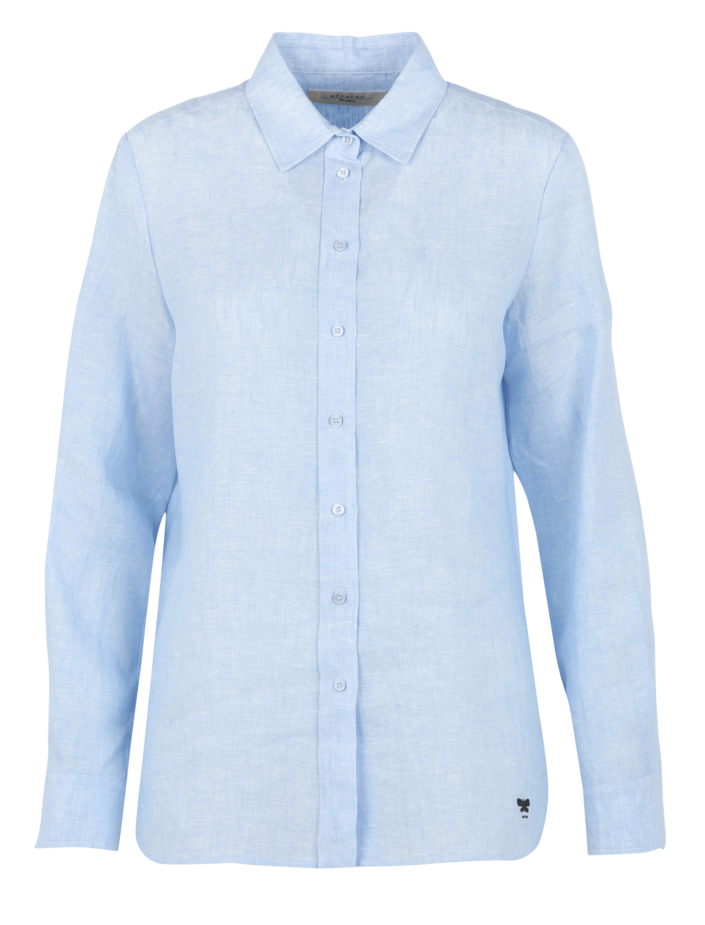 Straight buttoned plain linen shirt MAX MARA WEEK END Blue