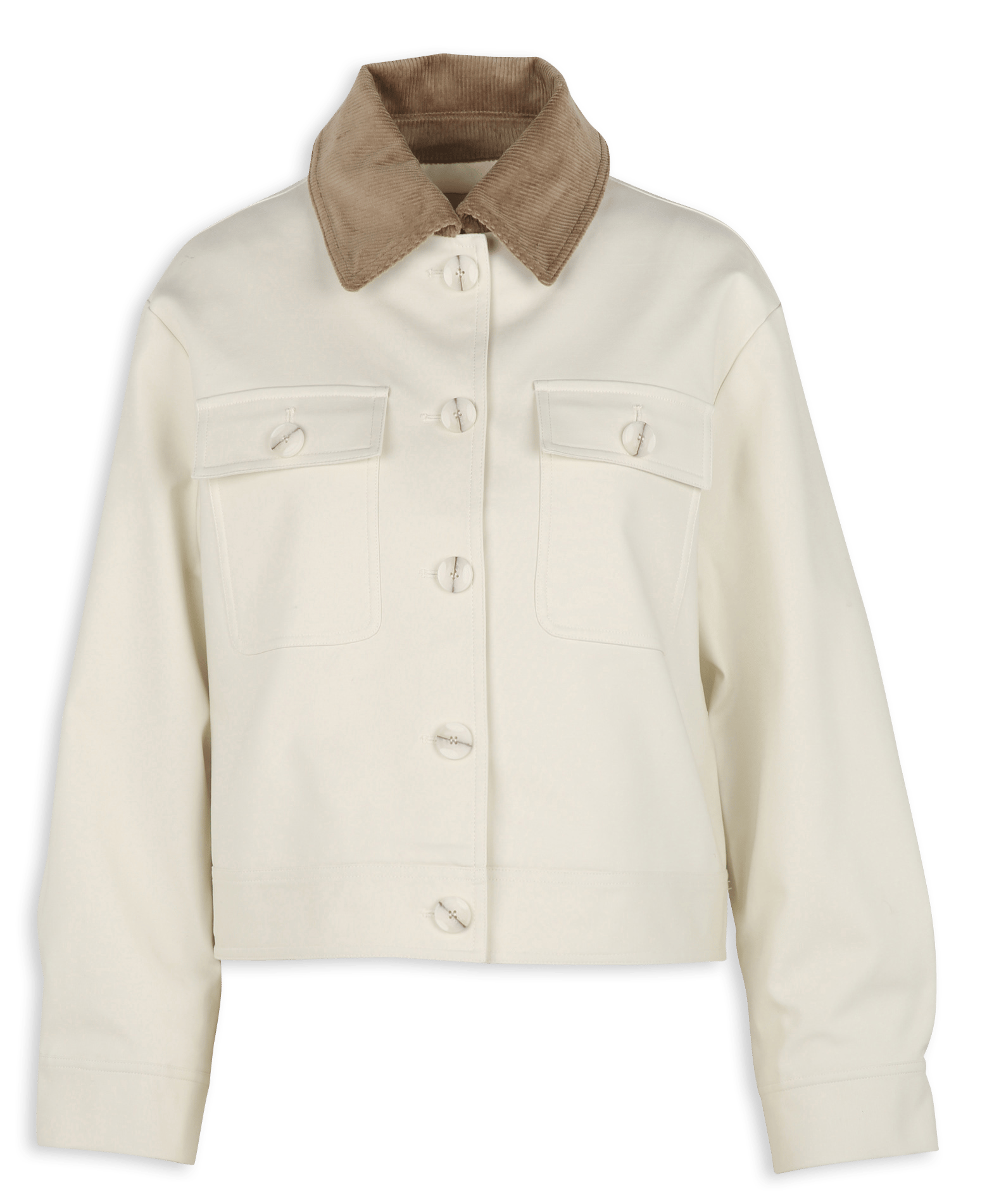 Straight cotton-blend jacket ZAPA White
