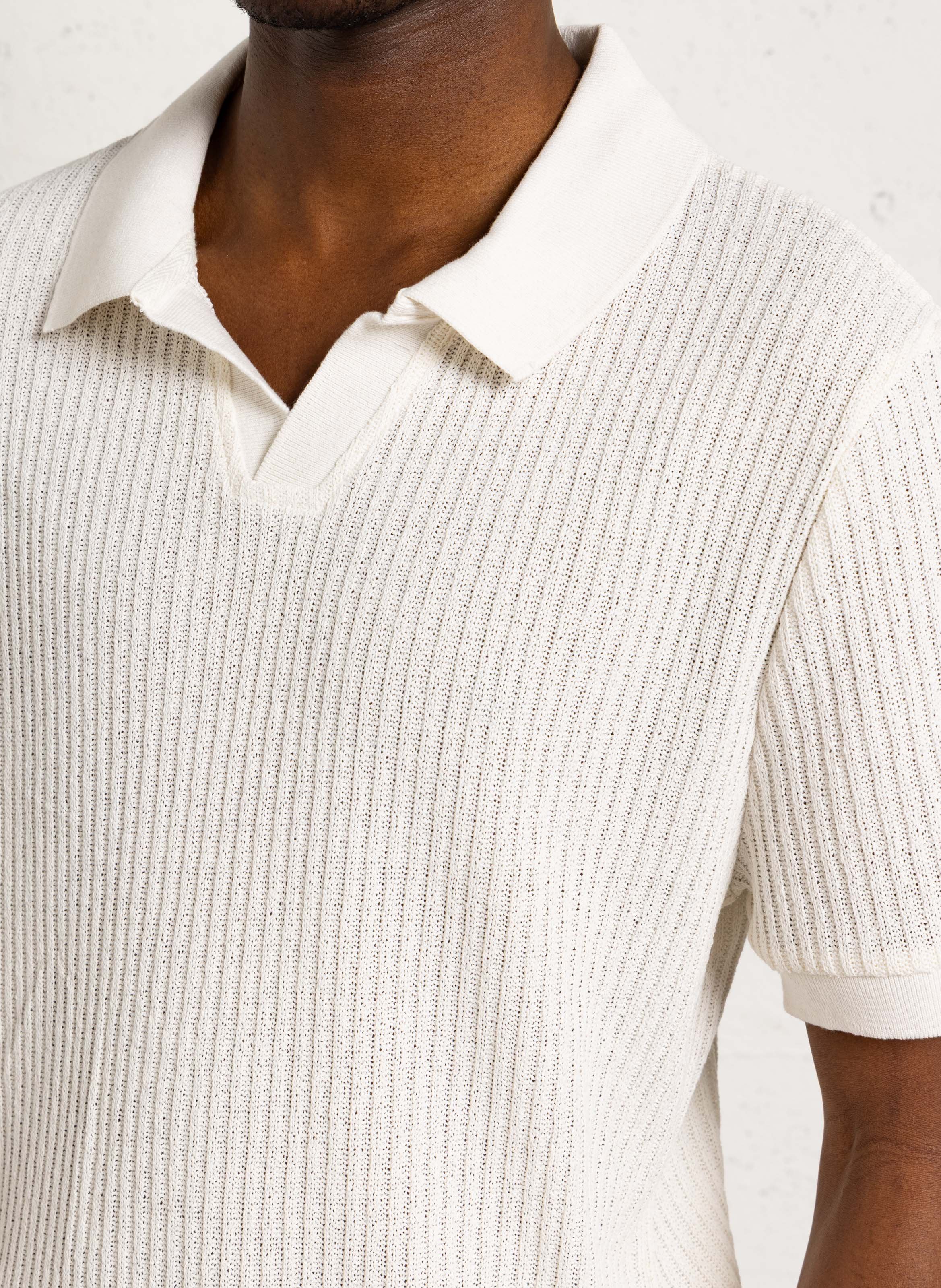 Kurzärmeliges Poloshirt aus Baumwolle AU PRINTEMPS PARIS Beige