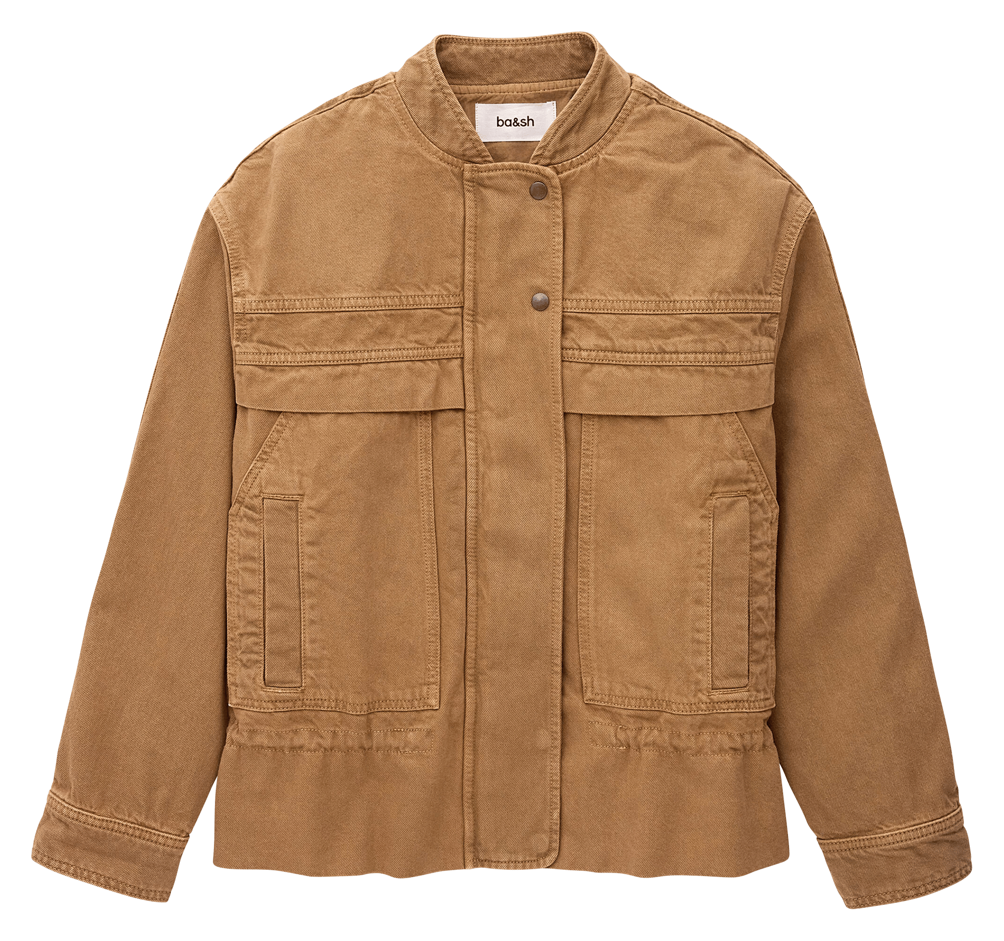 Veste col mao en coton mélangé BA&SH Marron