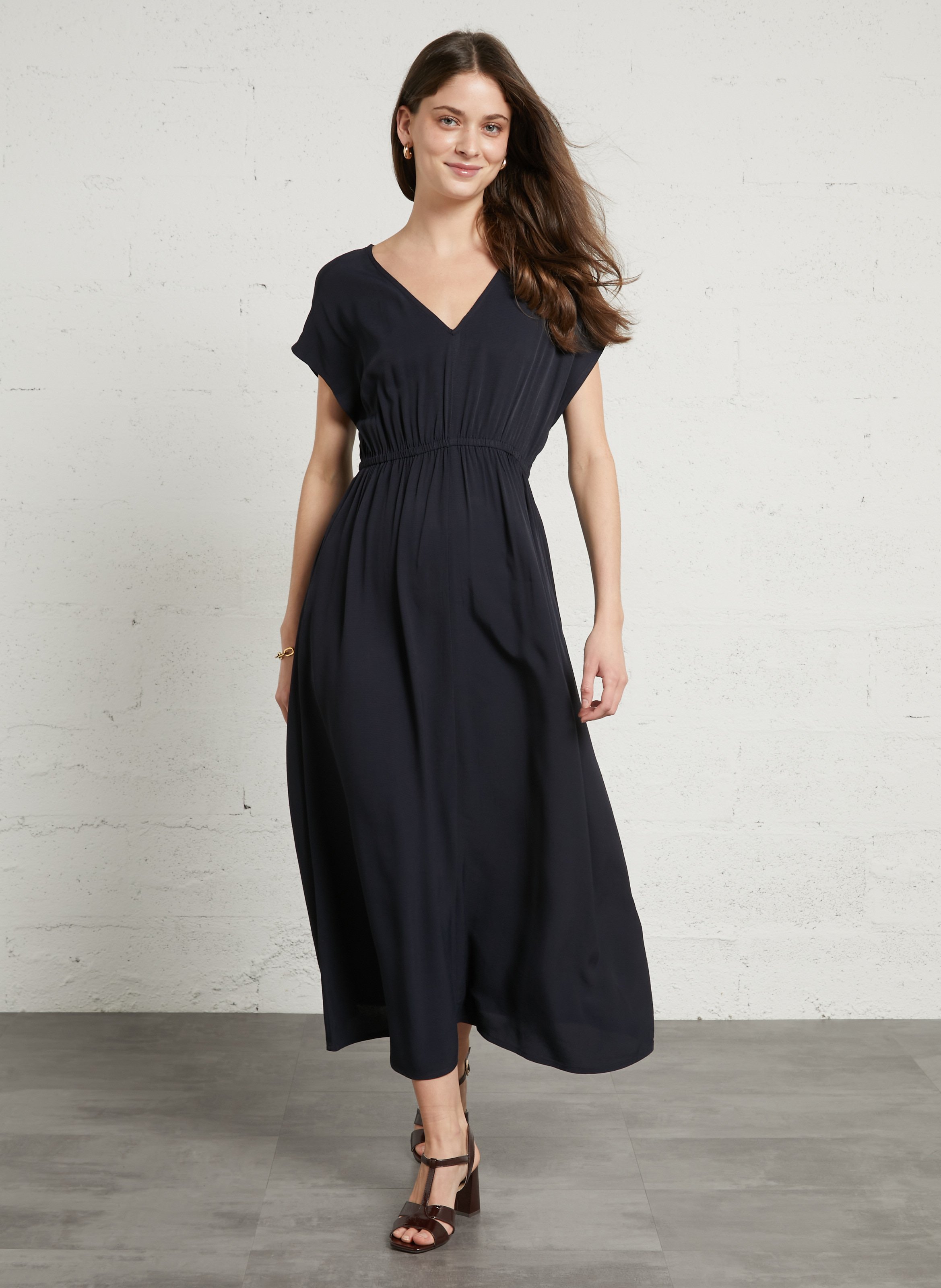 Long V-neck dress MAISON 123 Blue