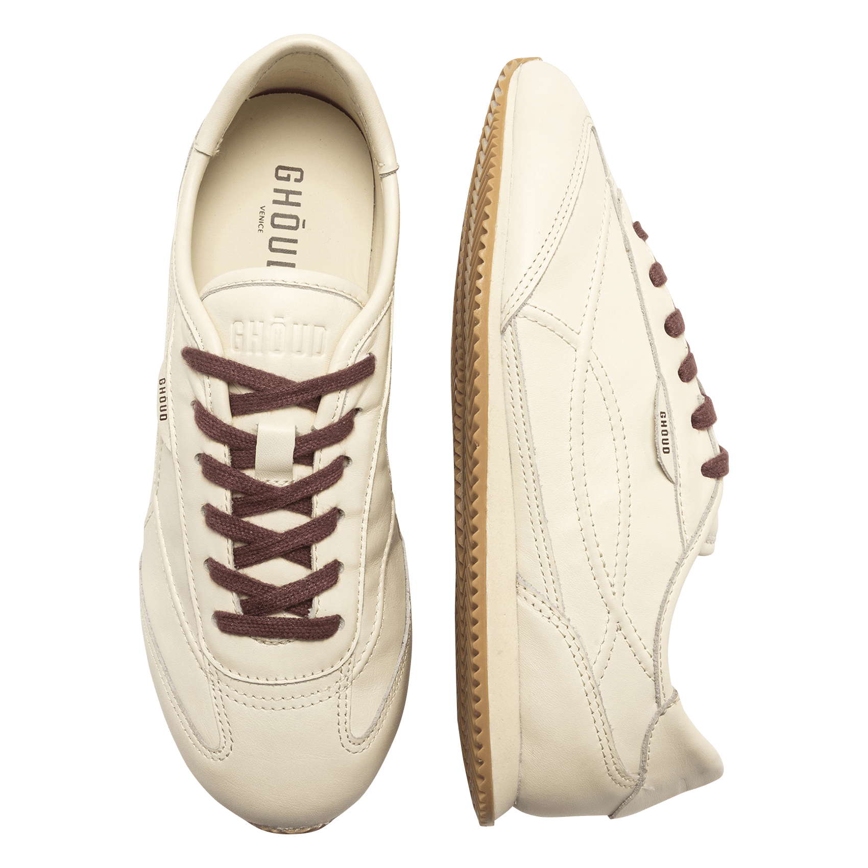 Lage, leren sneakers | Beige GHOUD VENICE Dames