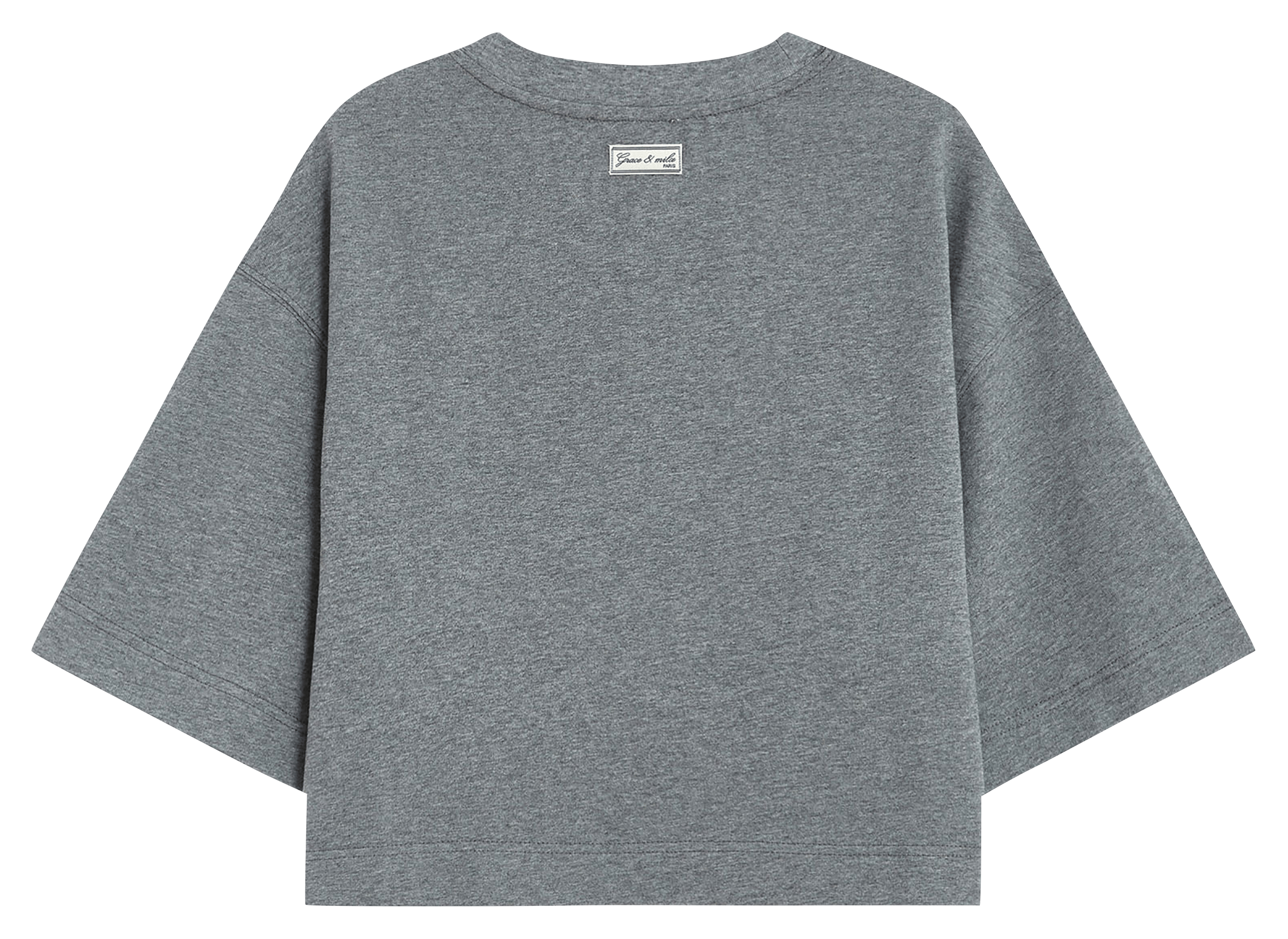 Tee-shirt col rond en coton GRACE ET MILA Argent