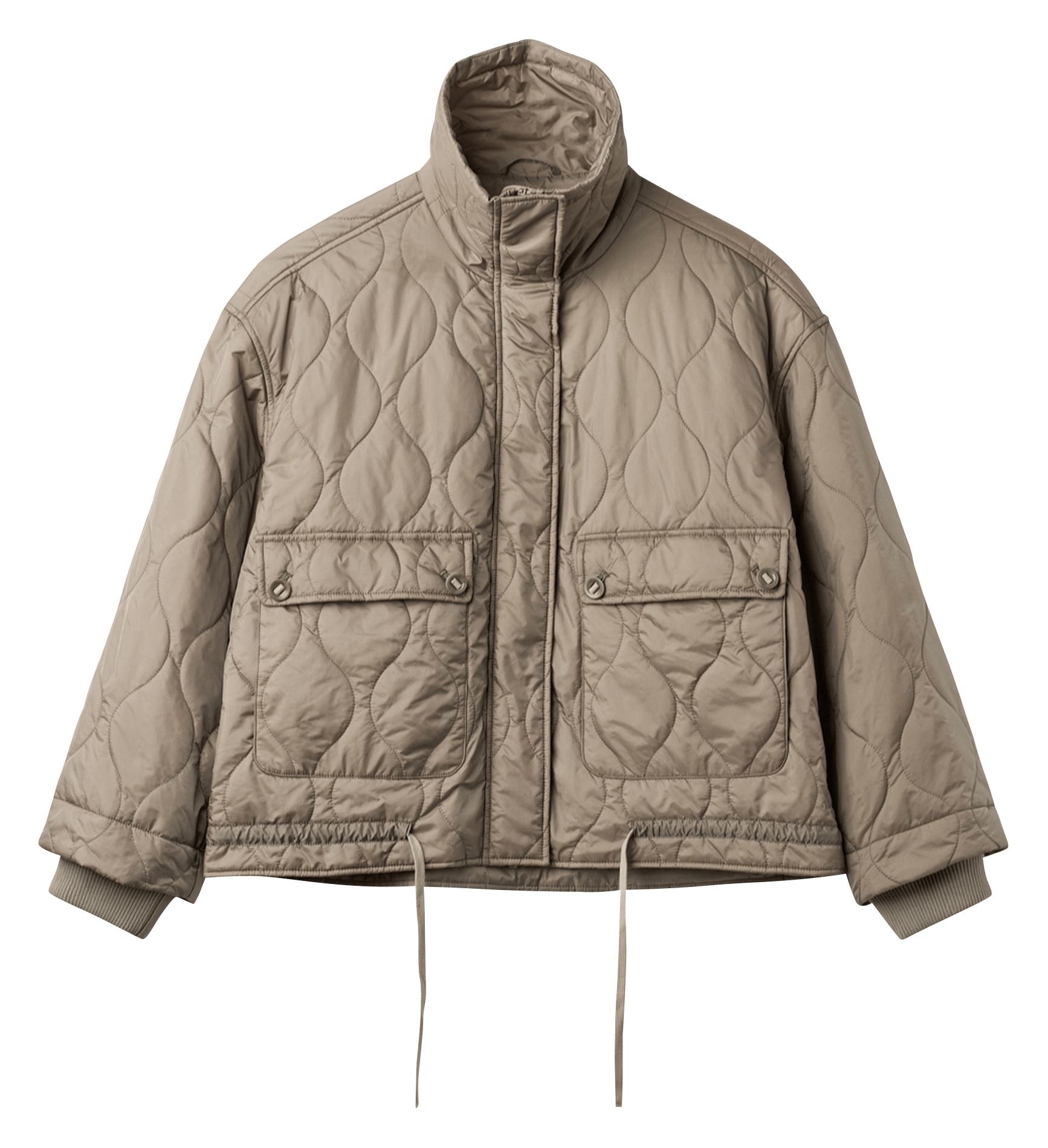 Veste col montant droite matelassée PROJECT-AJ117 Beige