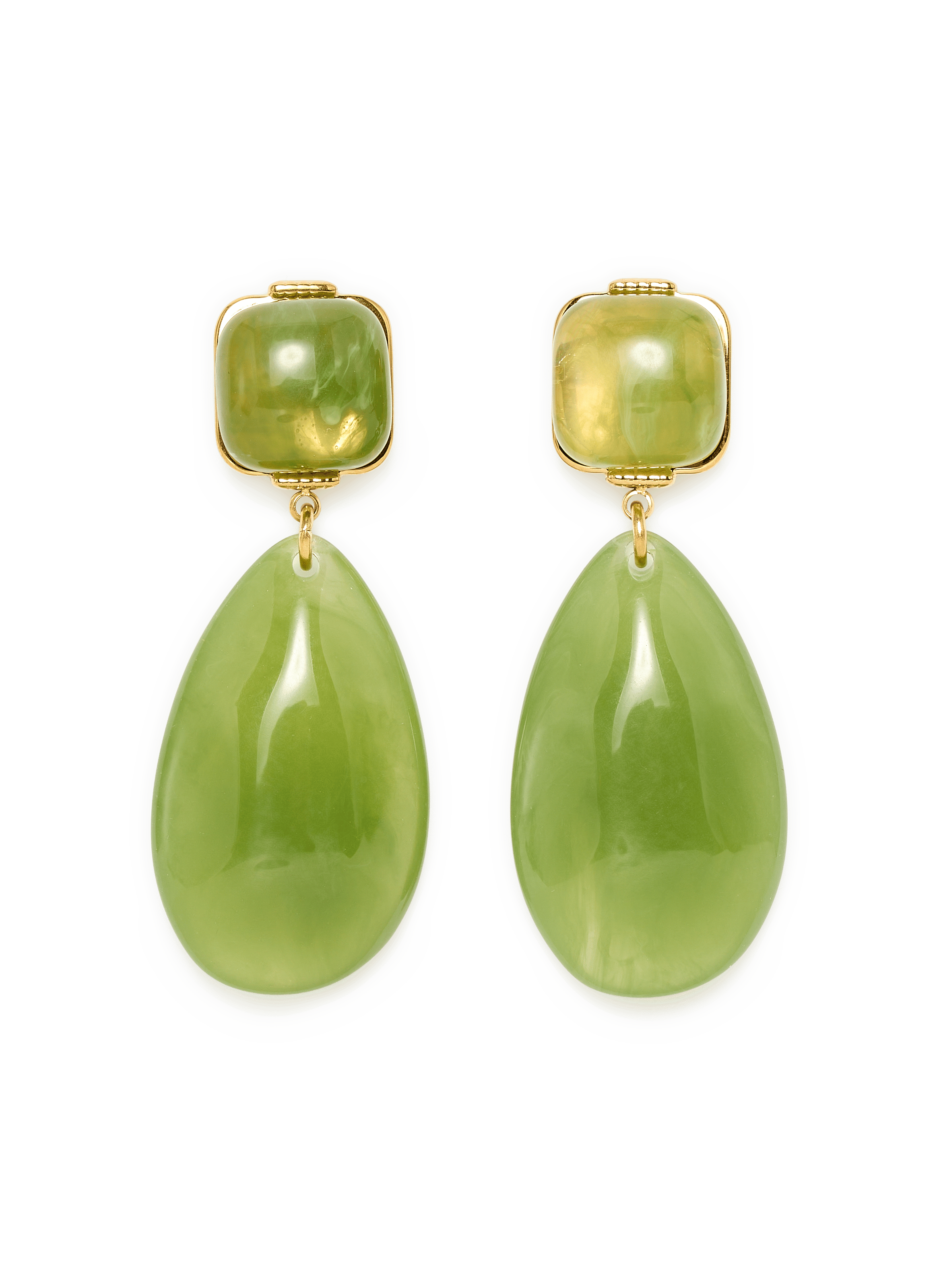 Chunky resin earrings AU PRINTEMPS PARIS Green