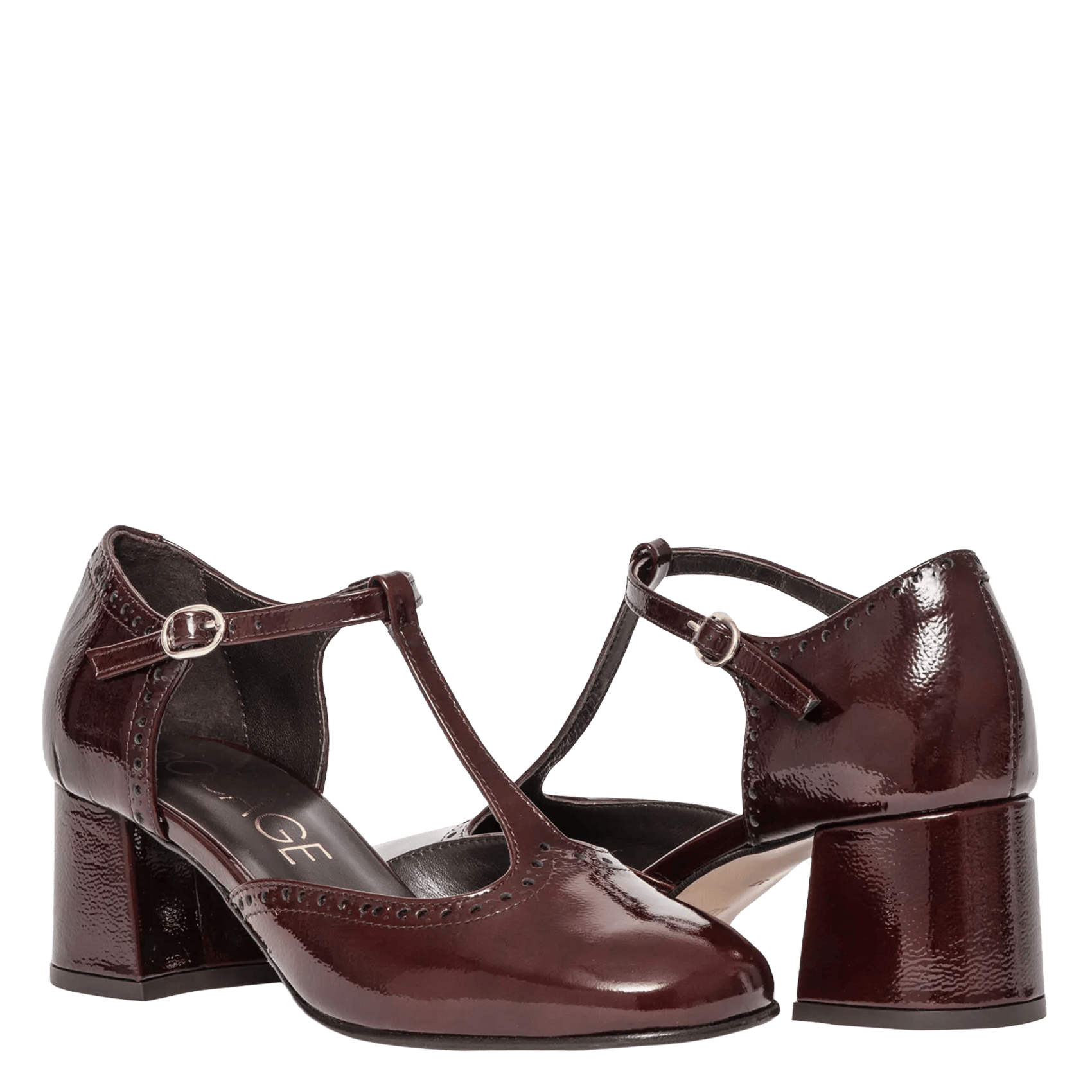 Leather high heels BOCAGE Brown