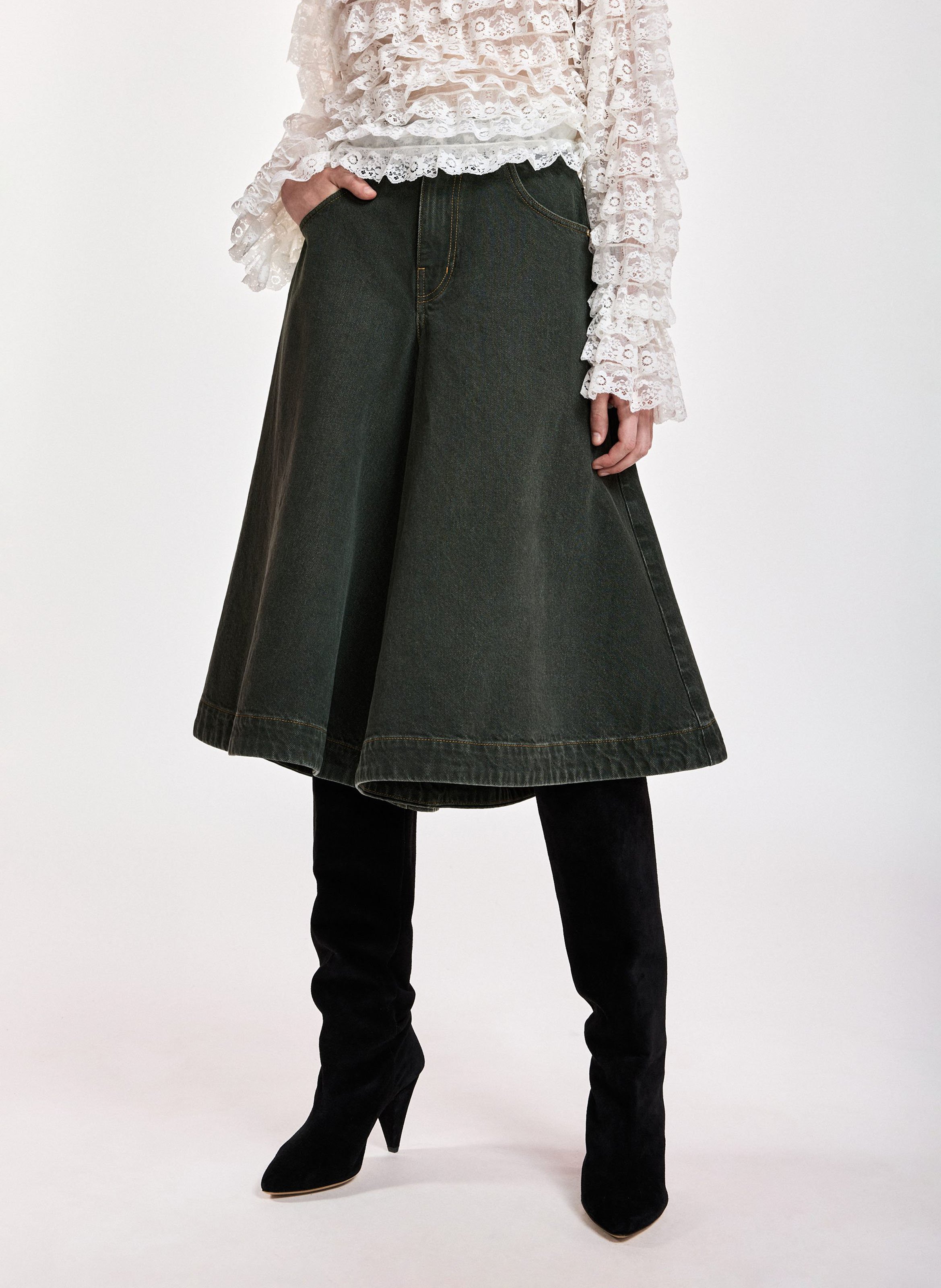 Wide organic cotton Bermuda shorts ESSENTIEL ANTWERP Grey