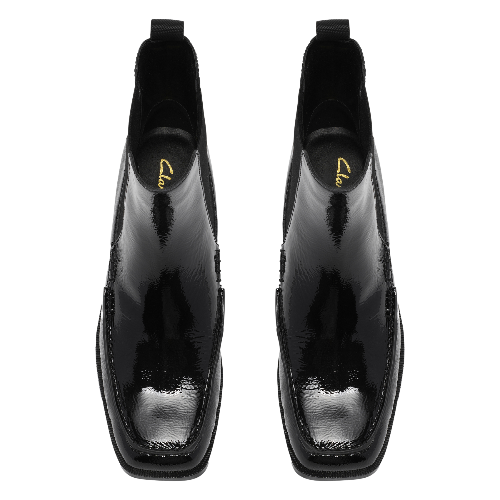 Lederstiefeletten mit Absatz CLARKS Schwarz