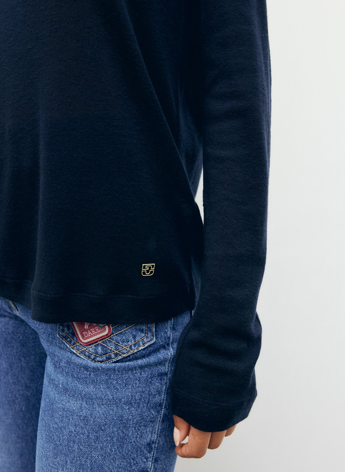 Flame Pattern V-Neck Sweater GERARD DAREL Blue