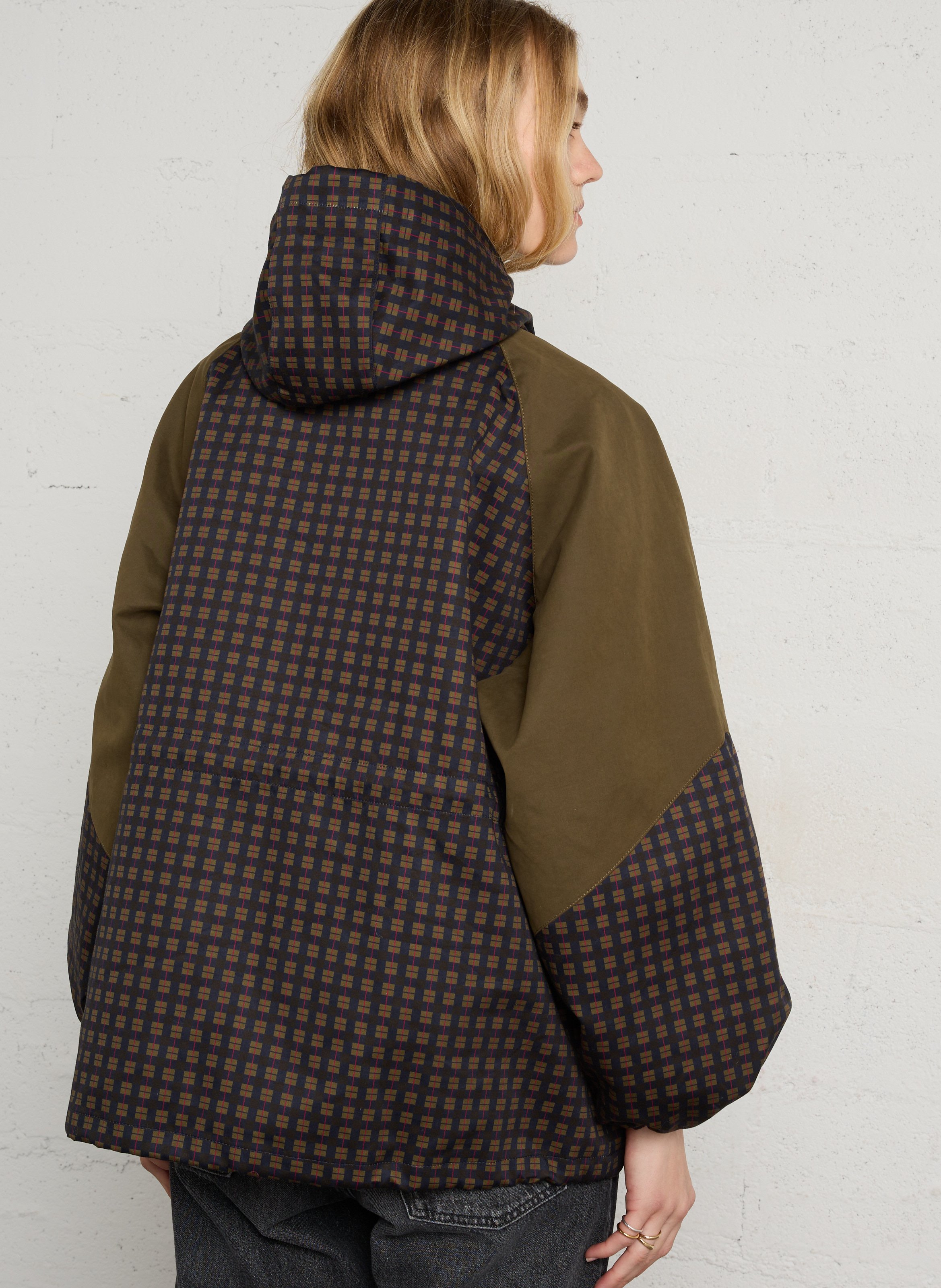 Karierter Oversize-Anorak mit Stehkragen SACRECOEUR Mehrfarbig