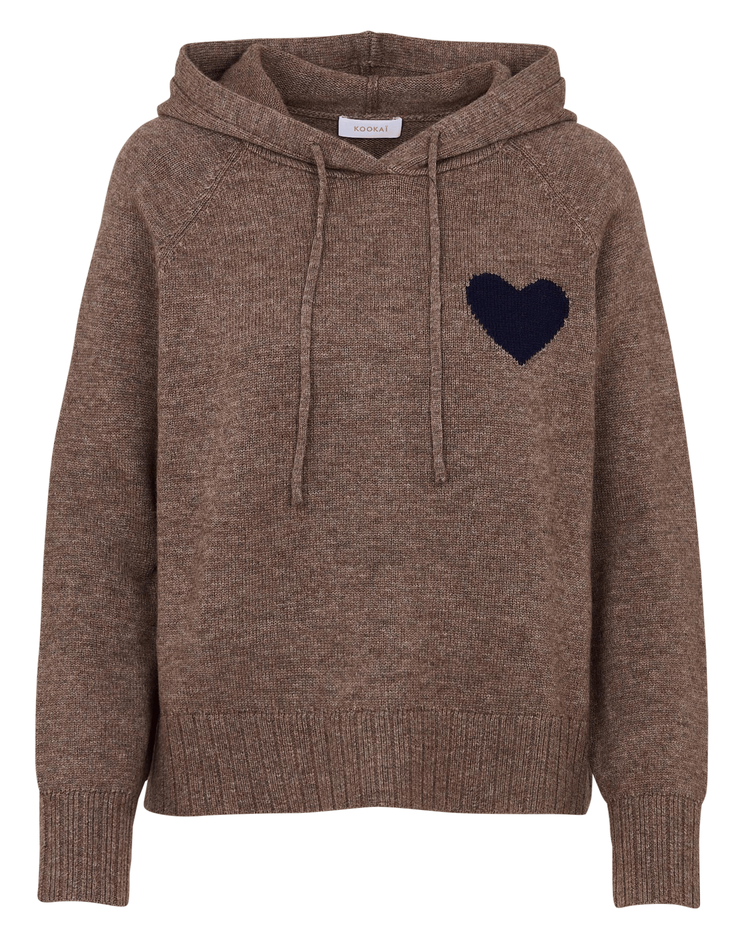 Pull à capuche droit en laine mélangée KOOKAI Marron