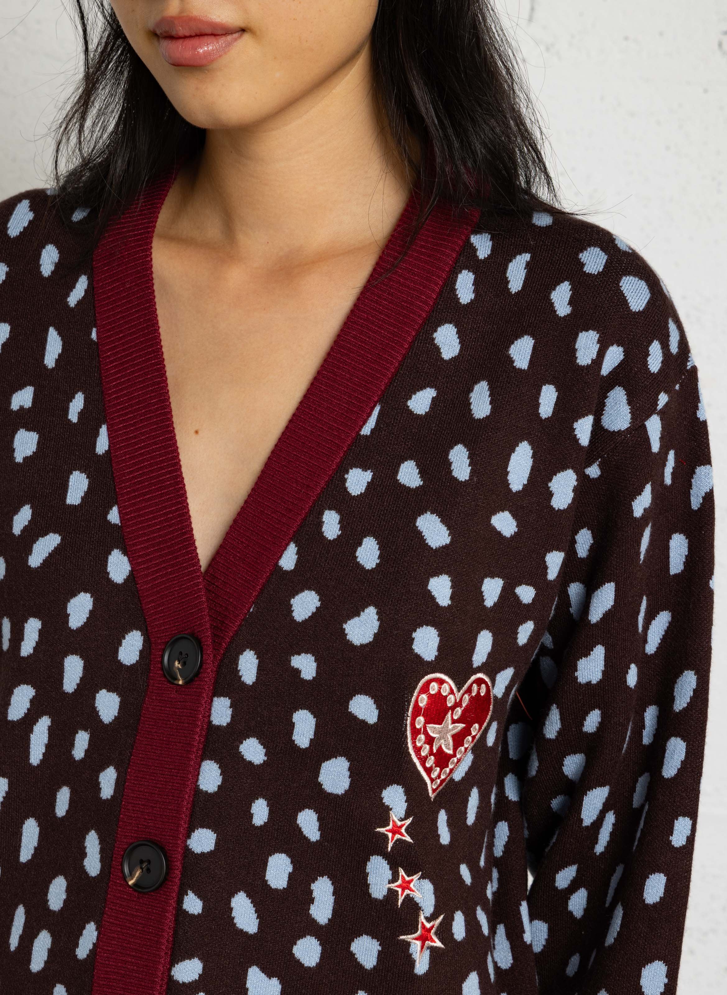 Straight polka-dot cardigan NEVER FULLY DRESSED Brown
