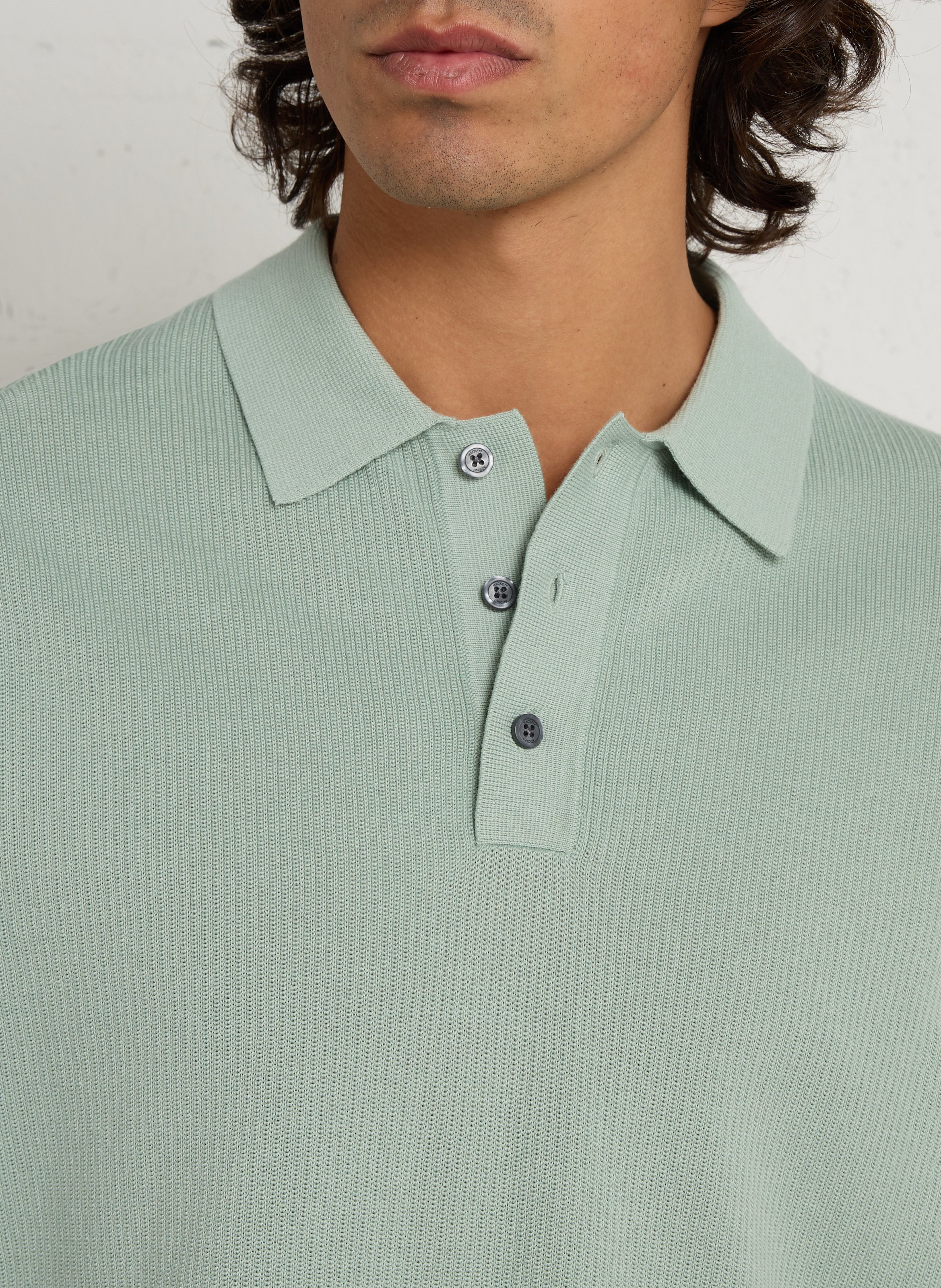 Polo droit en coton épais HACKETT Vert