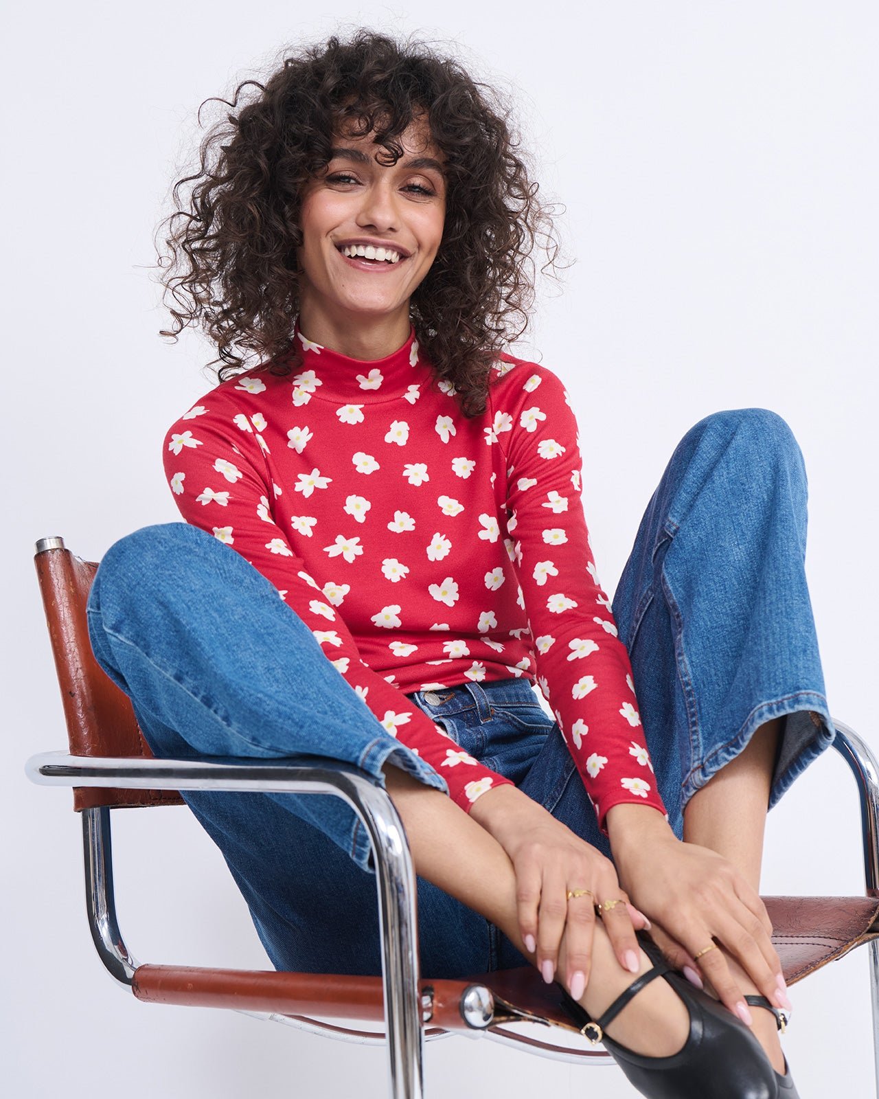 Floral-print lyocell top EMOI EMOI Red