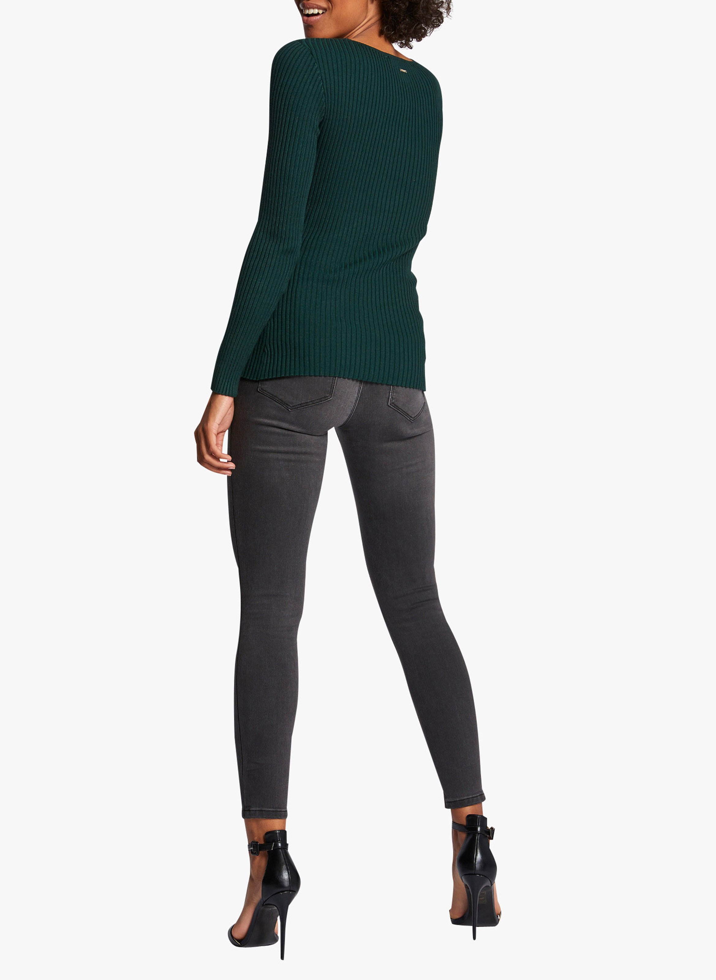 Trui met lange mouw en ribbelpatroon MORGAN Groen