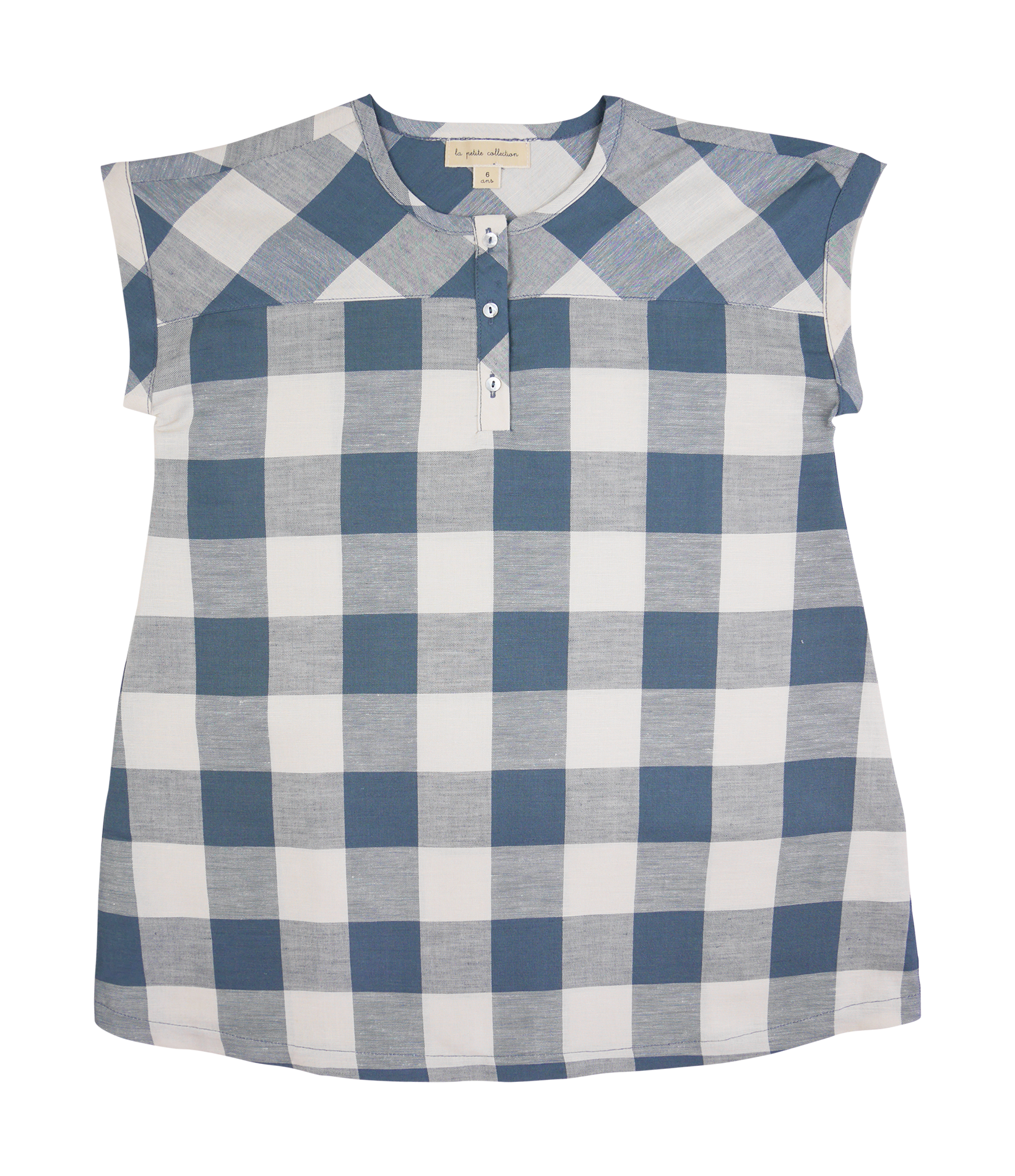 Robe courte à carreaux LA PETITE COLLECTION Bleu