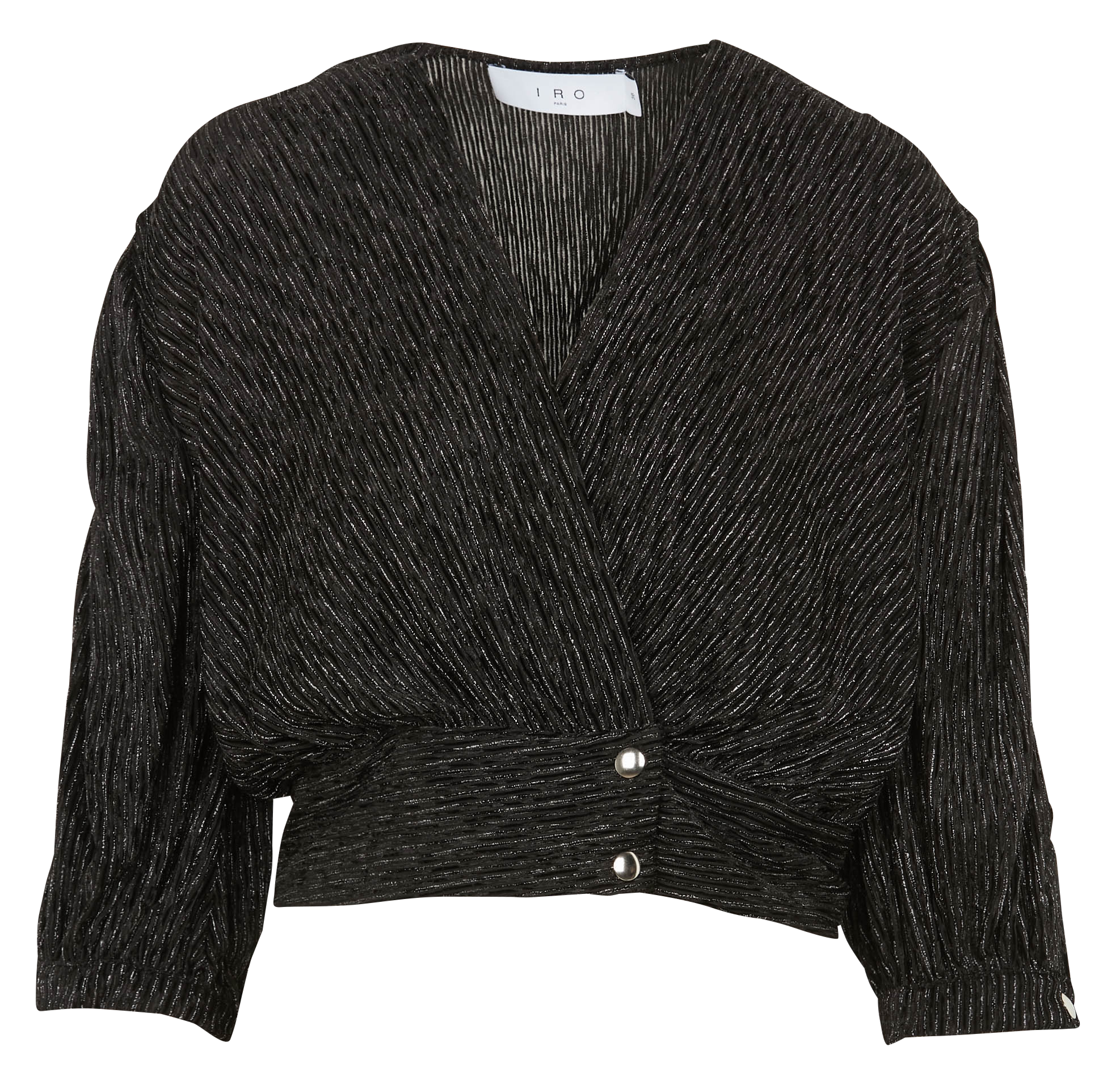 V-neck top with metallic stripes IRO Black