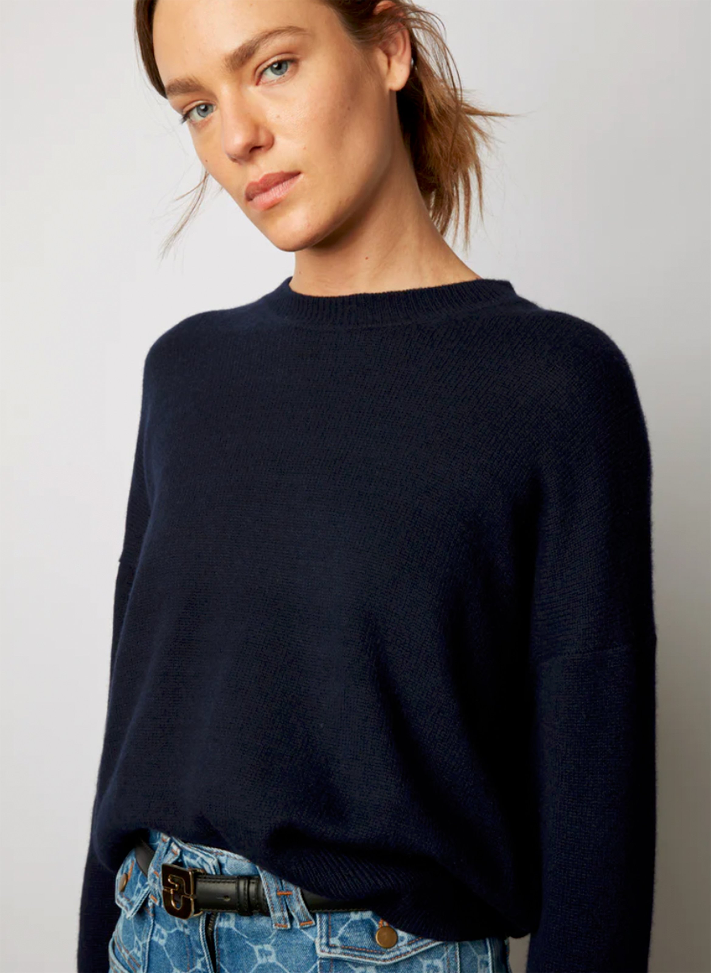 Womens navy hot sale cashmere sweater