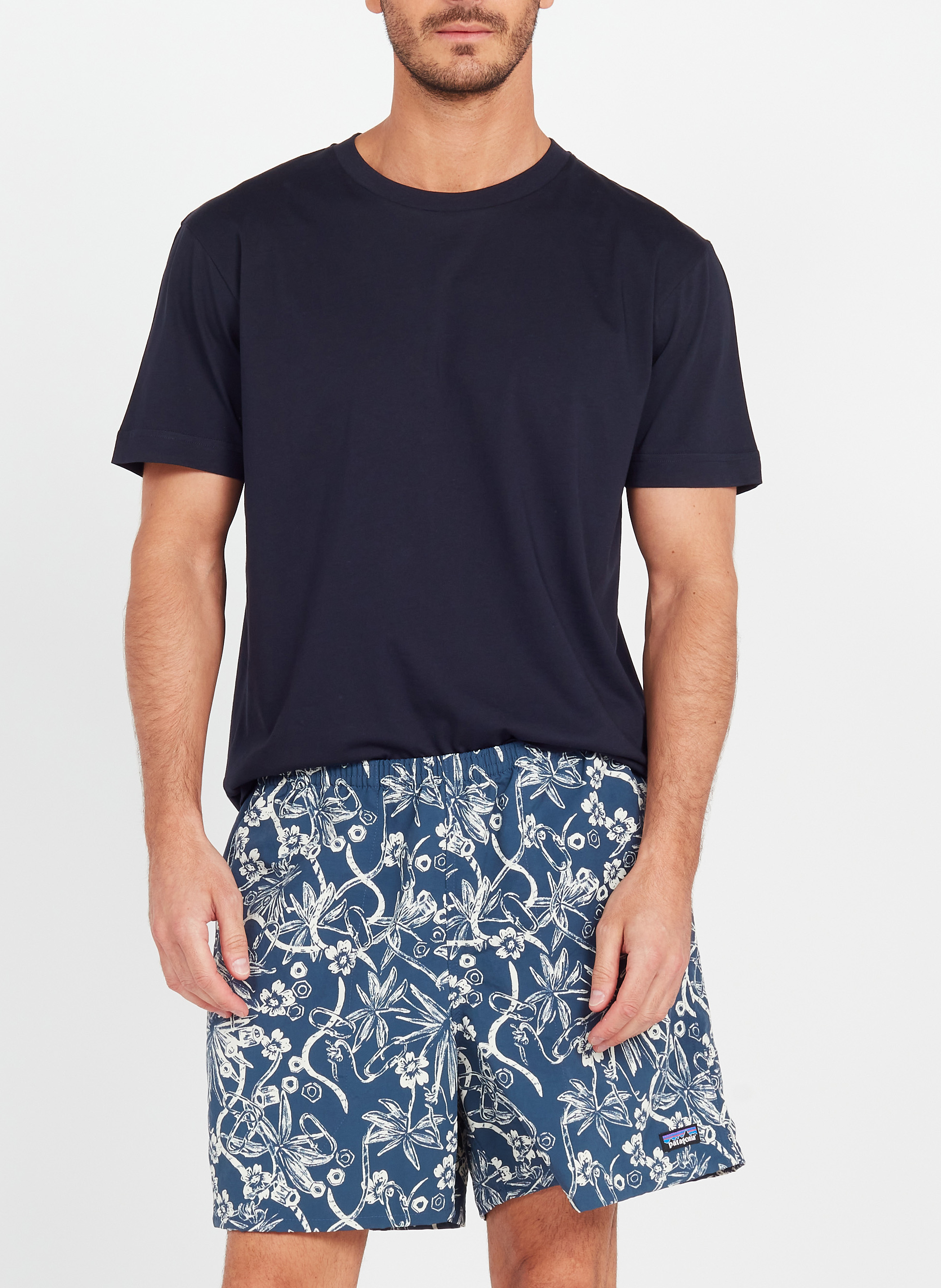 Rundhals-T-Shirt aus Baumwolle, Regular Fit AU PRINTEMPS PARIS Blau