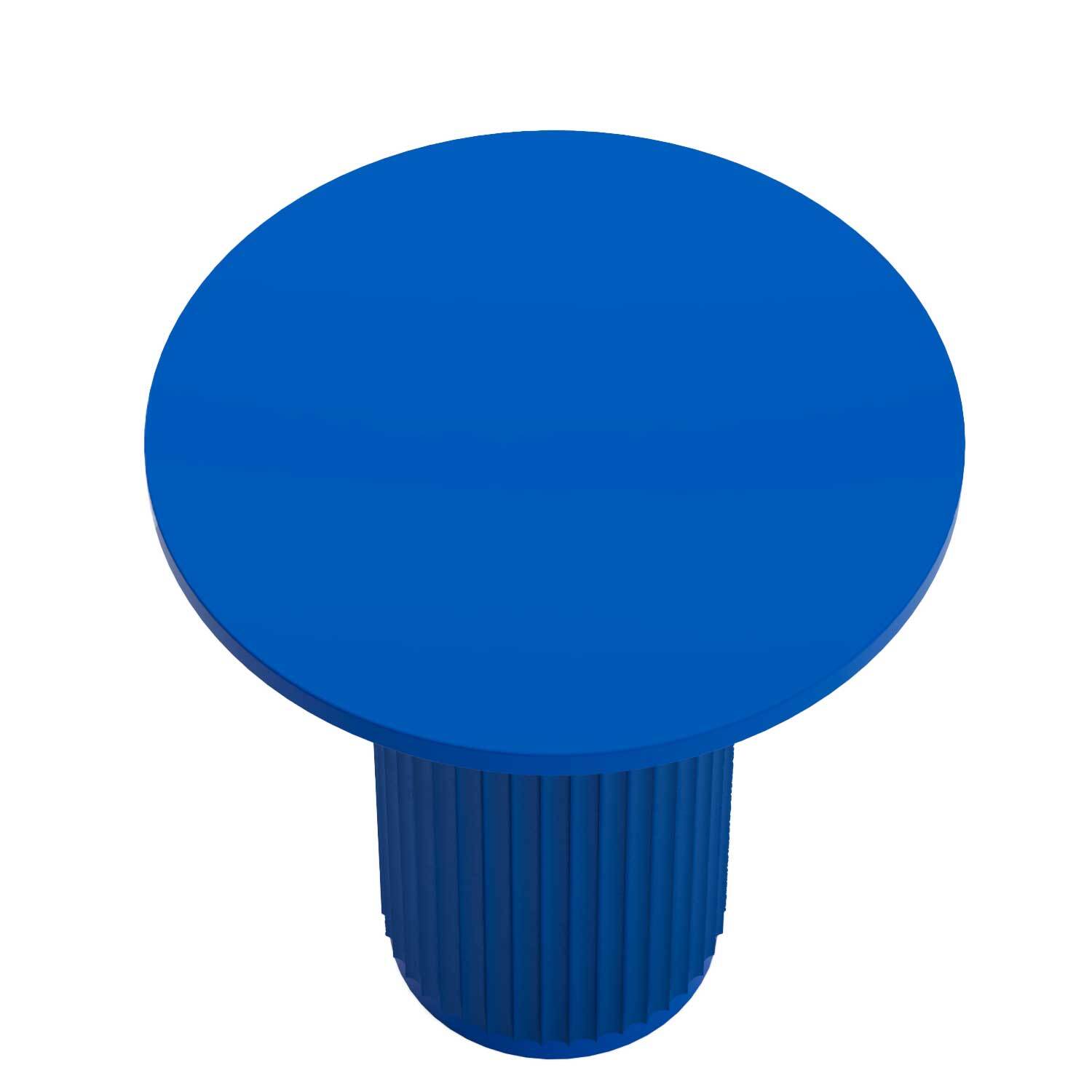 Ribbed round side table POTIRON PARIS Blue