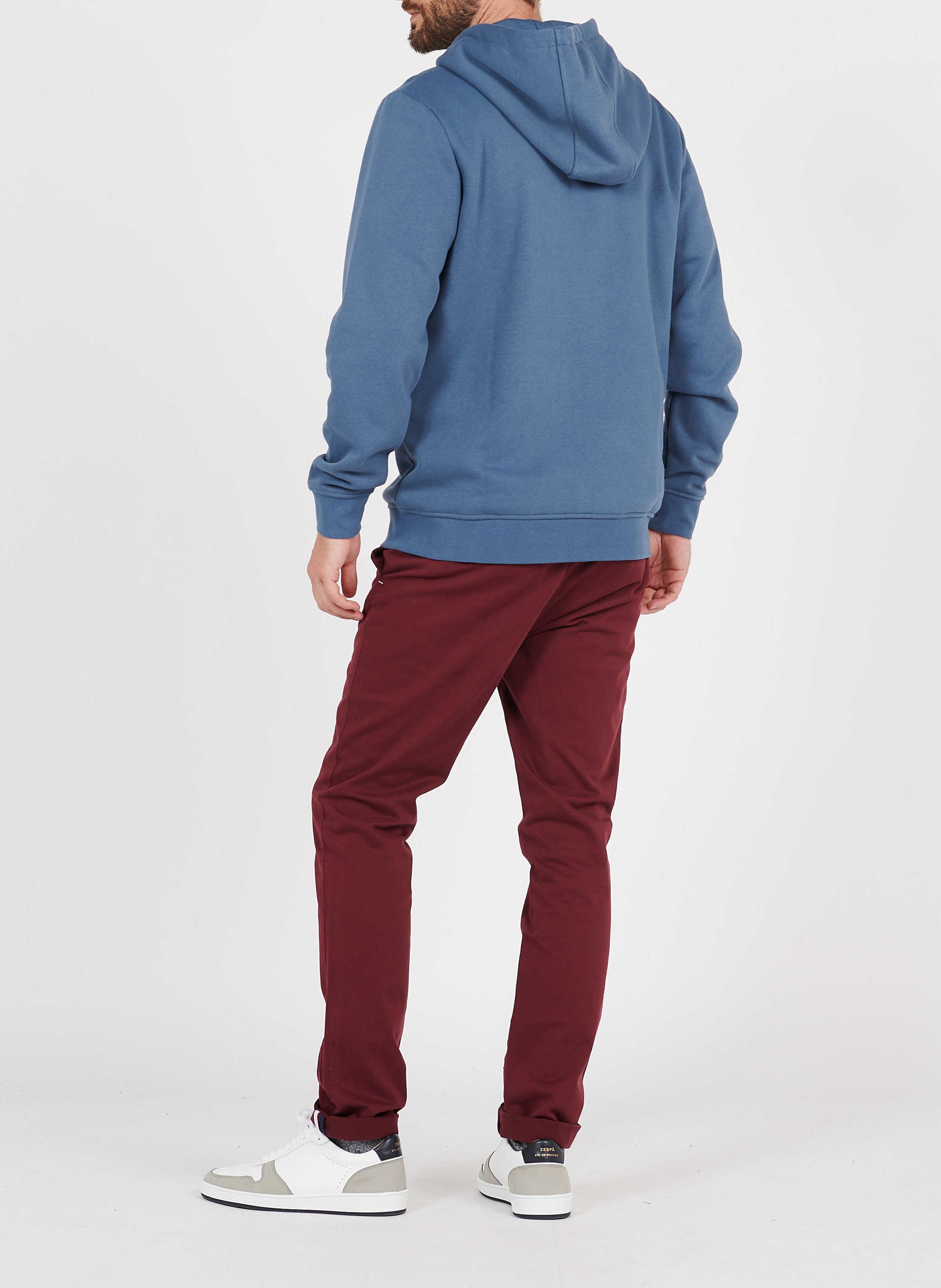 Regular-fit cotton-blend hoodie FAGUO Blue