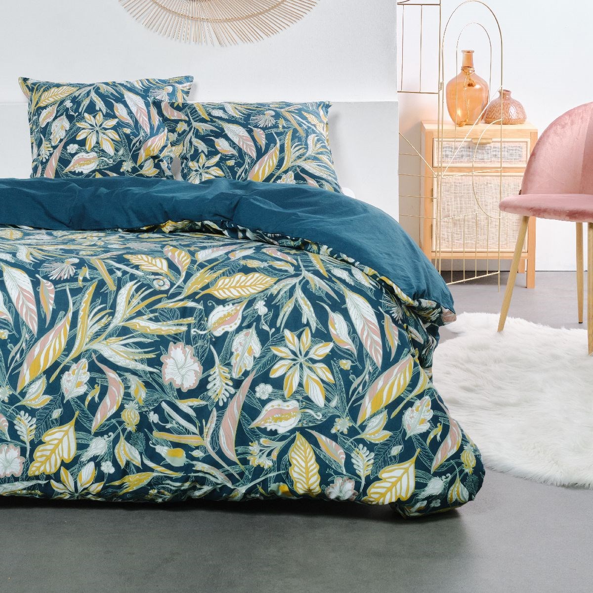 Cotton bedding set TODAY LINGE DE MAISON Blue