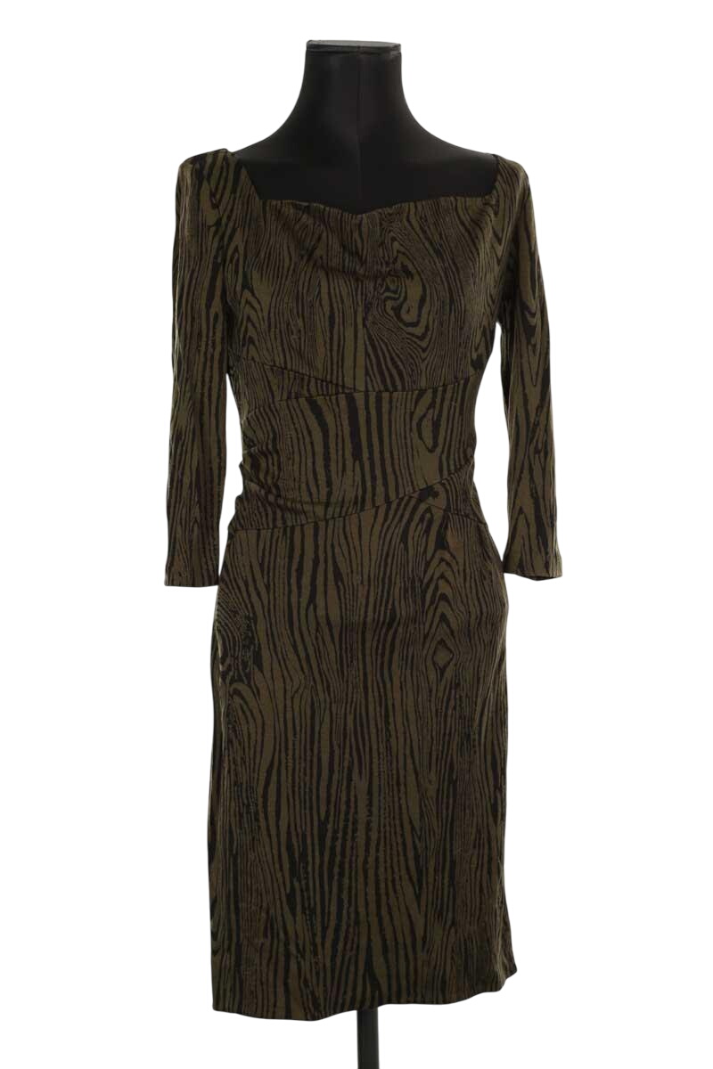 V-neck dress DIANE VON FURSTENBERG - Seconde Main Khaki