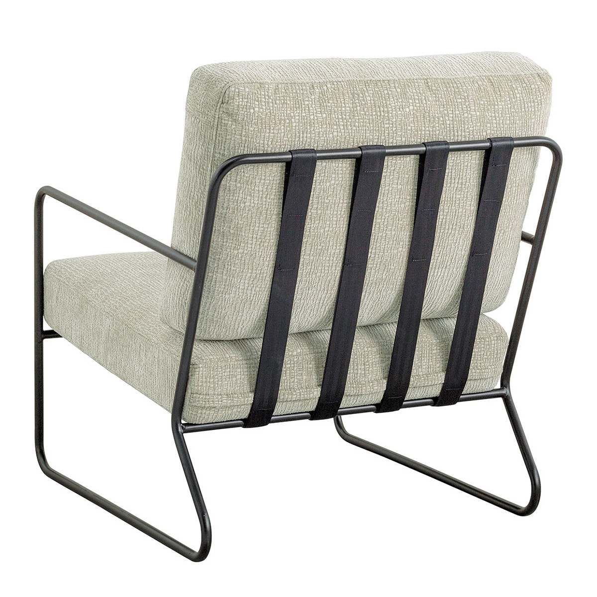 Velvet and metal jacquard fabric armchair BLANC D'IVOIRE Beige
