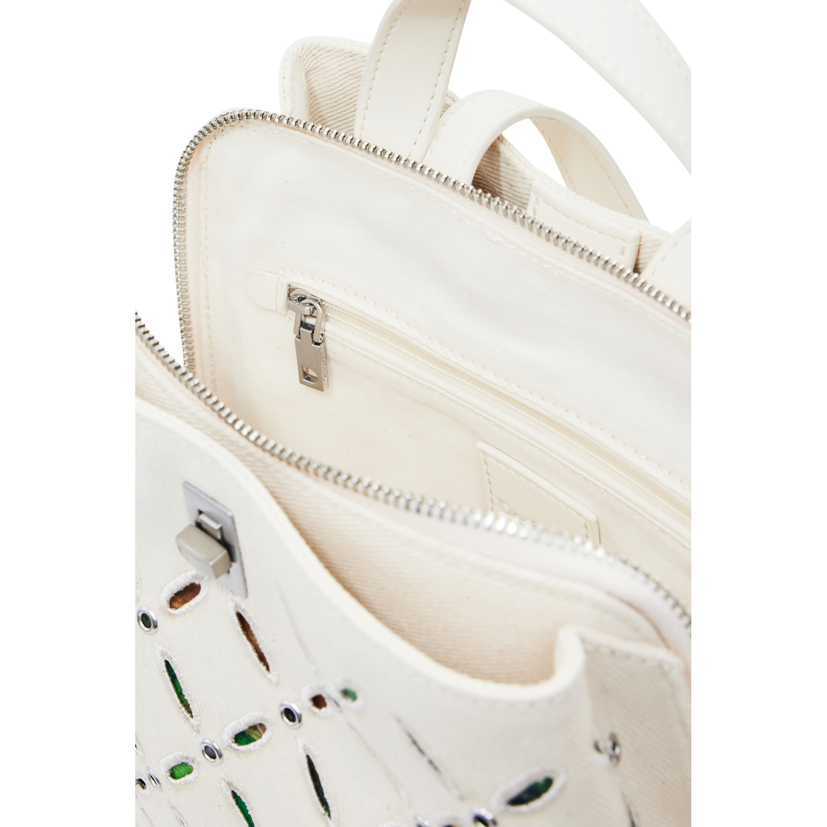 Medium backpack in faux leather fabric Blanc Desigual Women