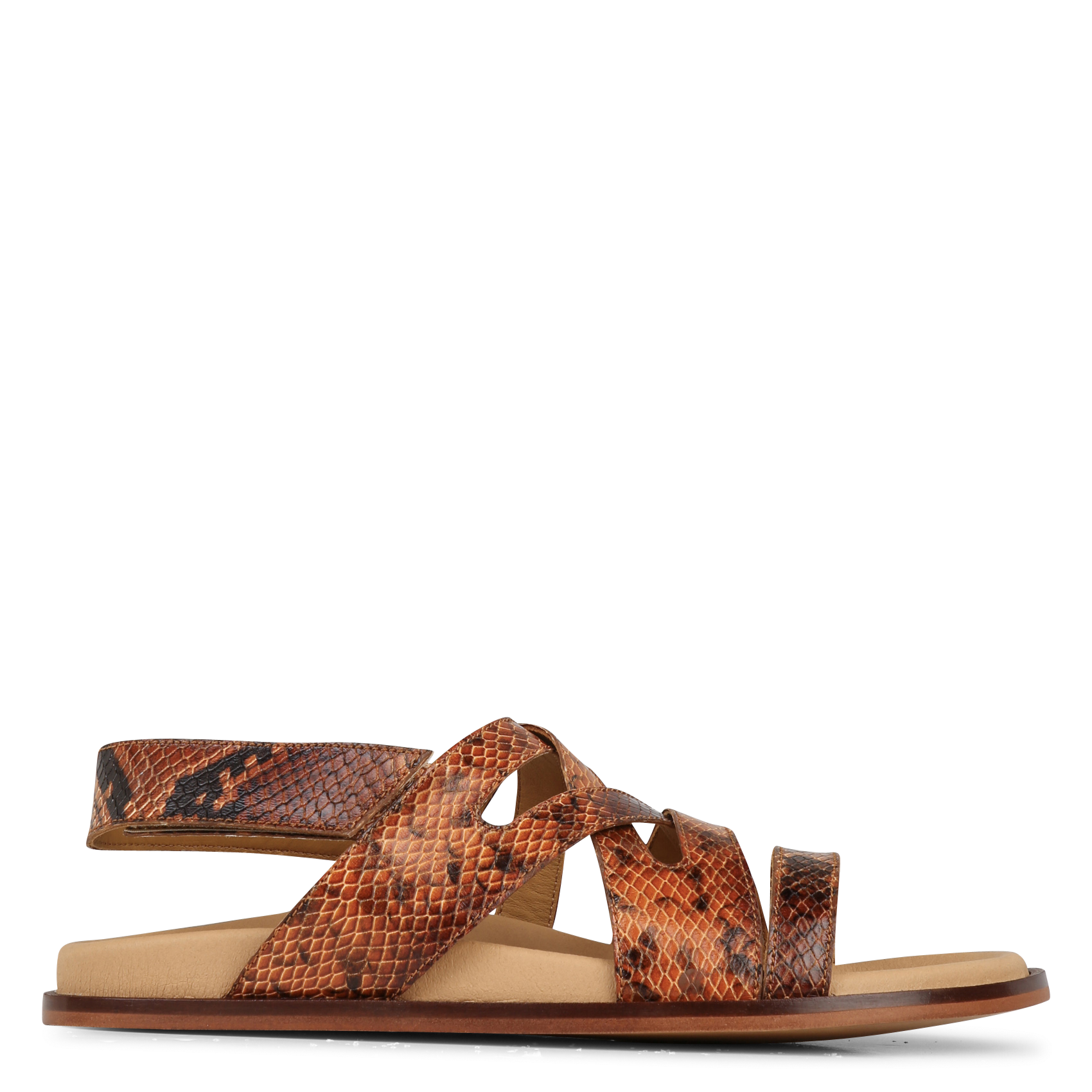 Sandales plates en cuir imprimé KOSMA MENORCA Multicolore