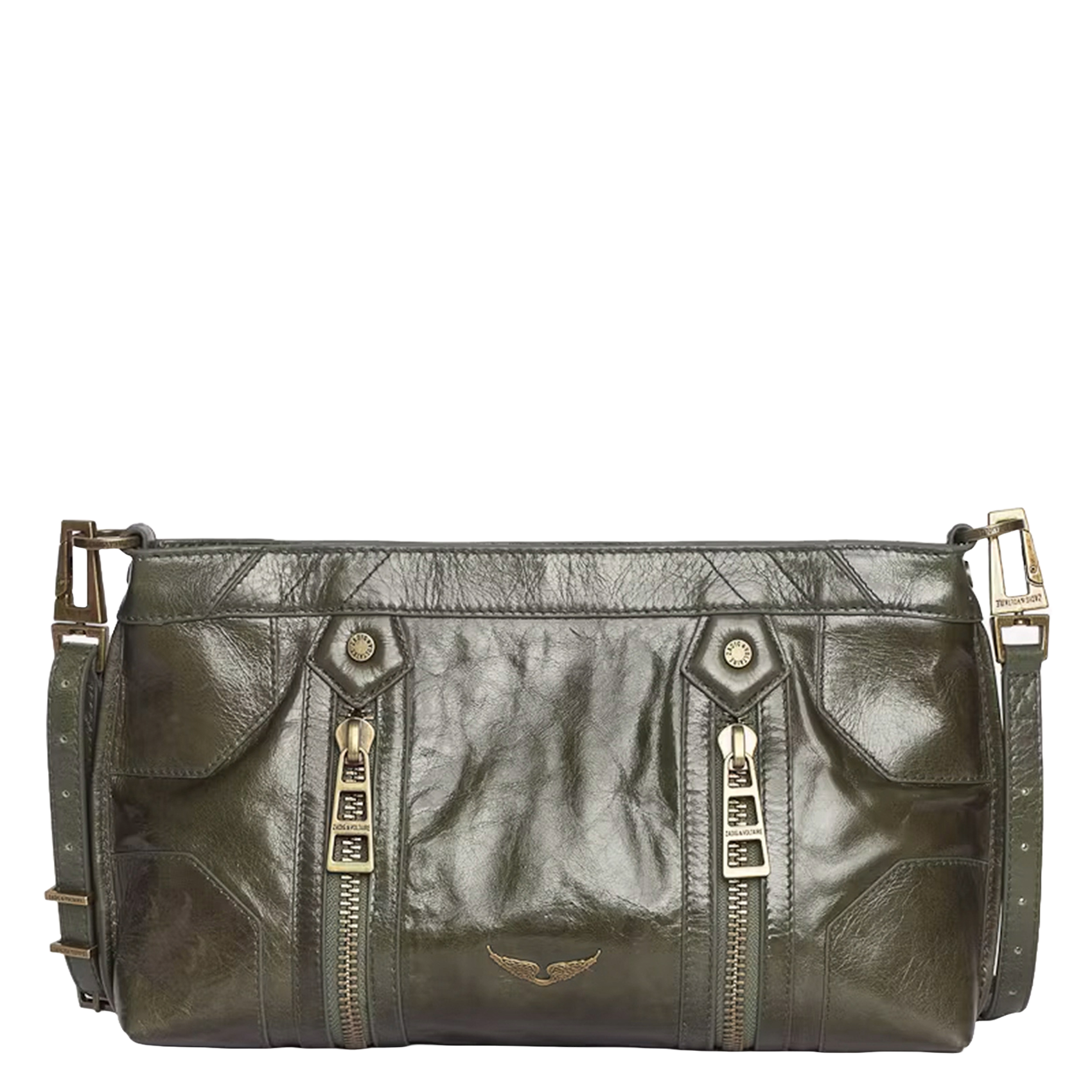 Lakleren schoudertas ZADIG&VOLTAIRE Groen