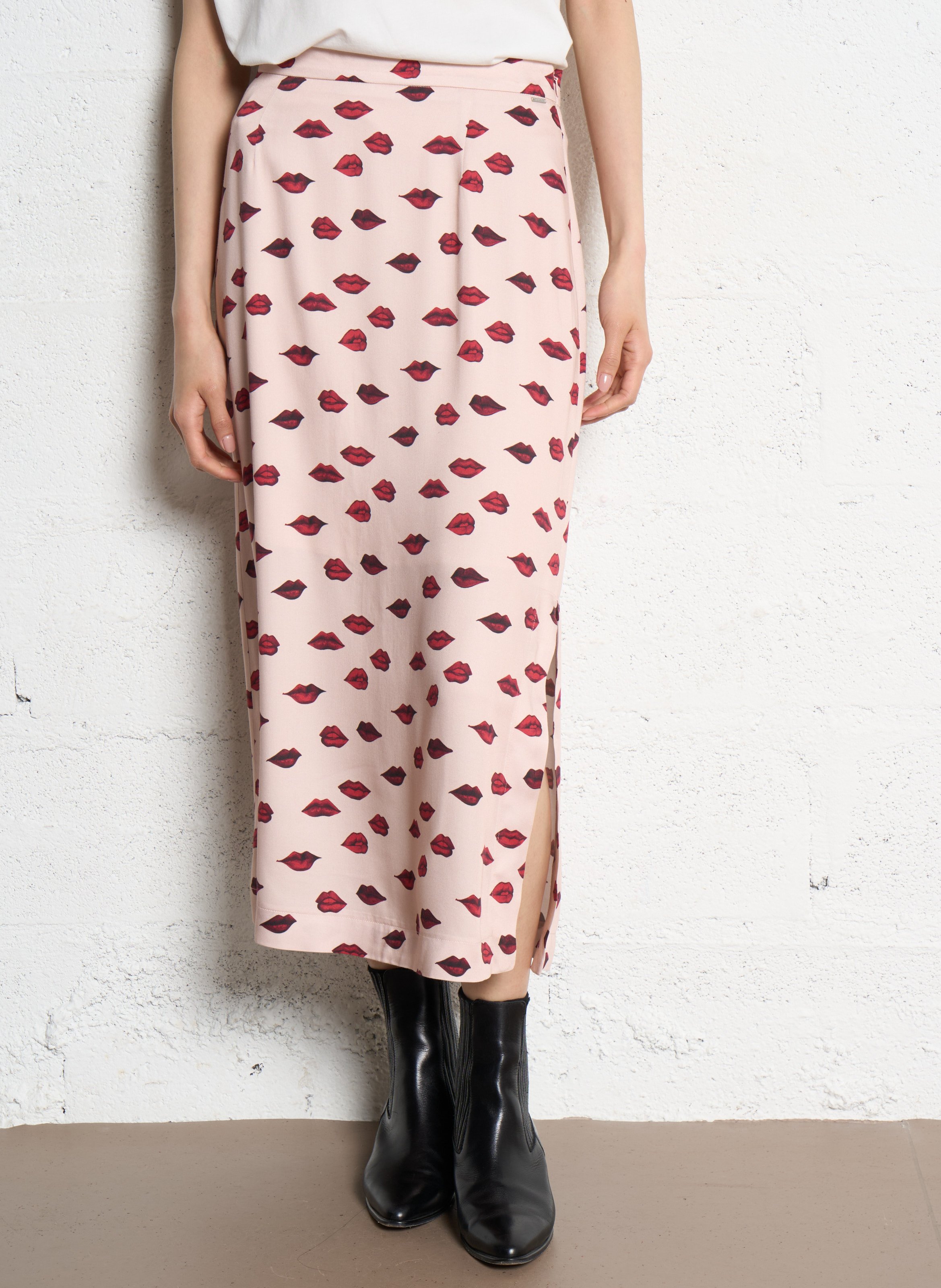 Jupe droite midi  IKKS Rose