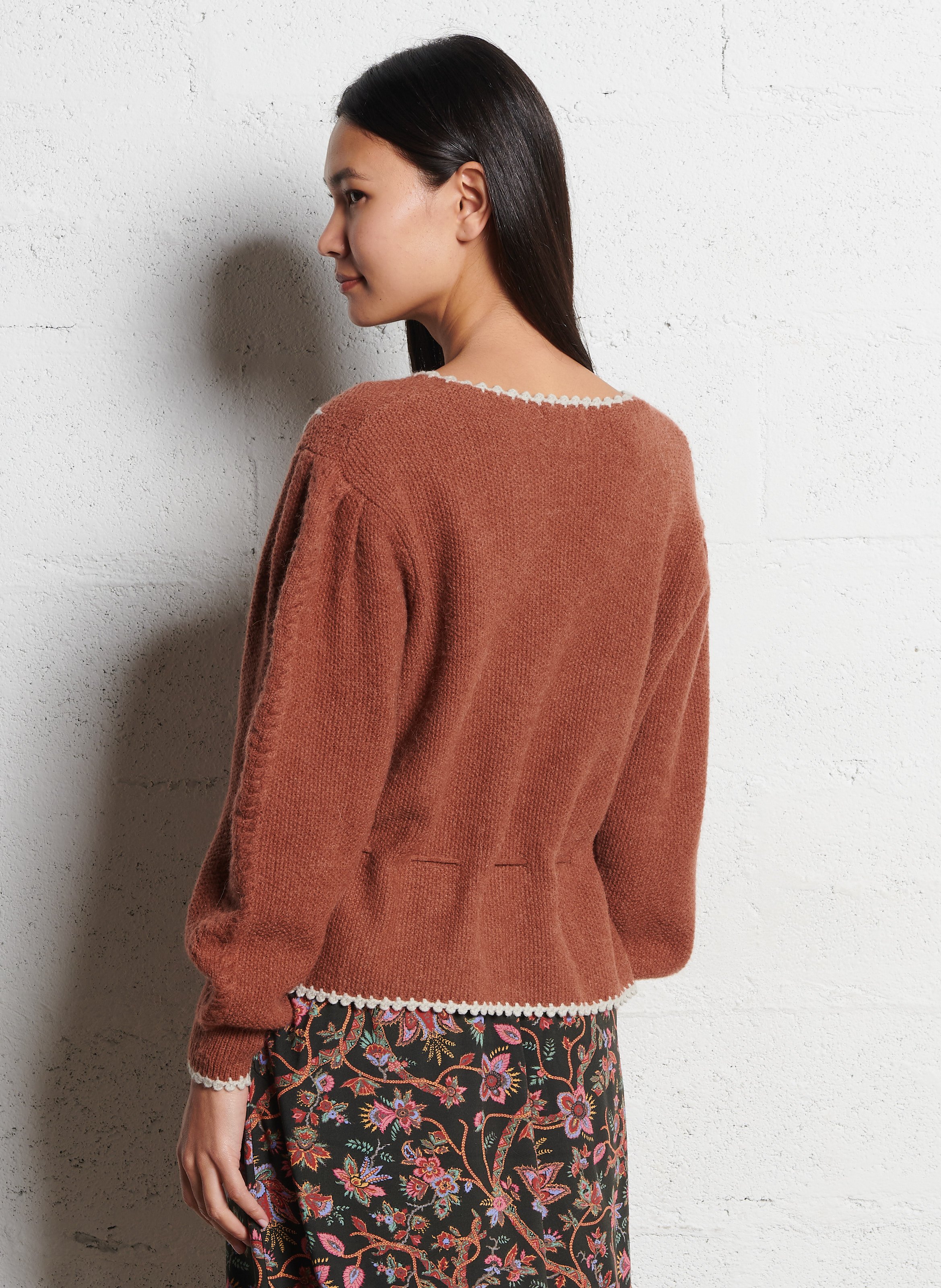 Round-neck cardigan LOUISE MISHA Brown
