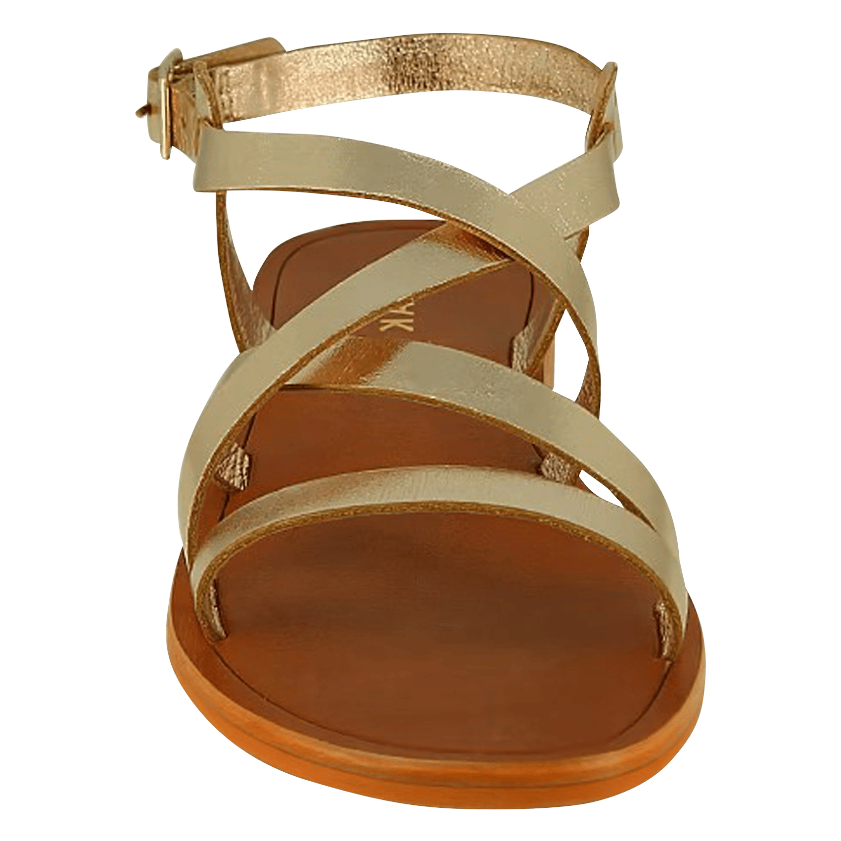 Flat metallic leather sandals JONAK Golden