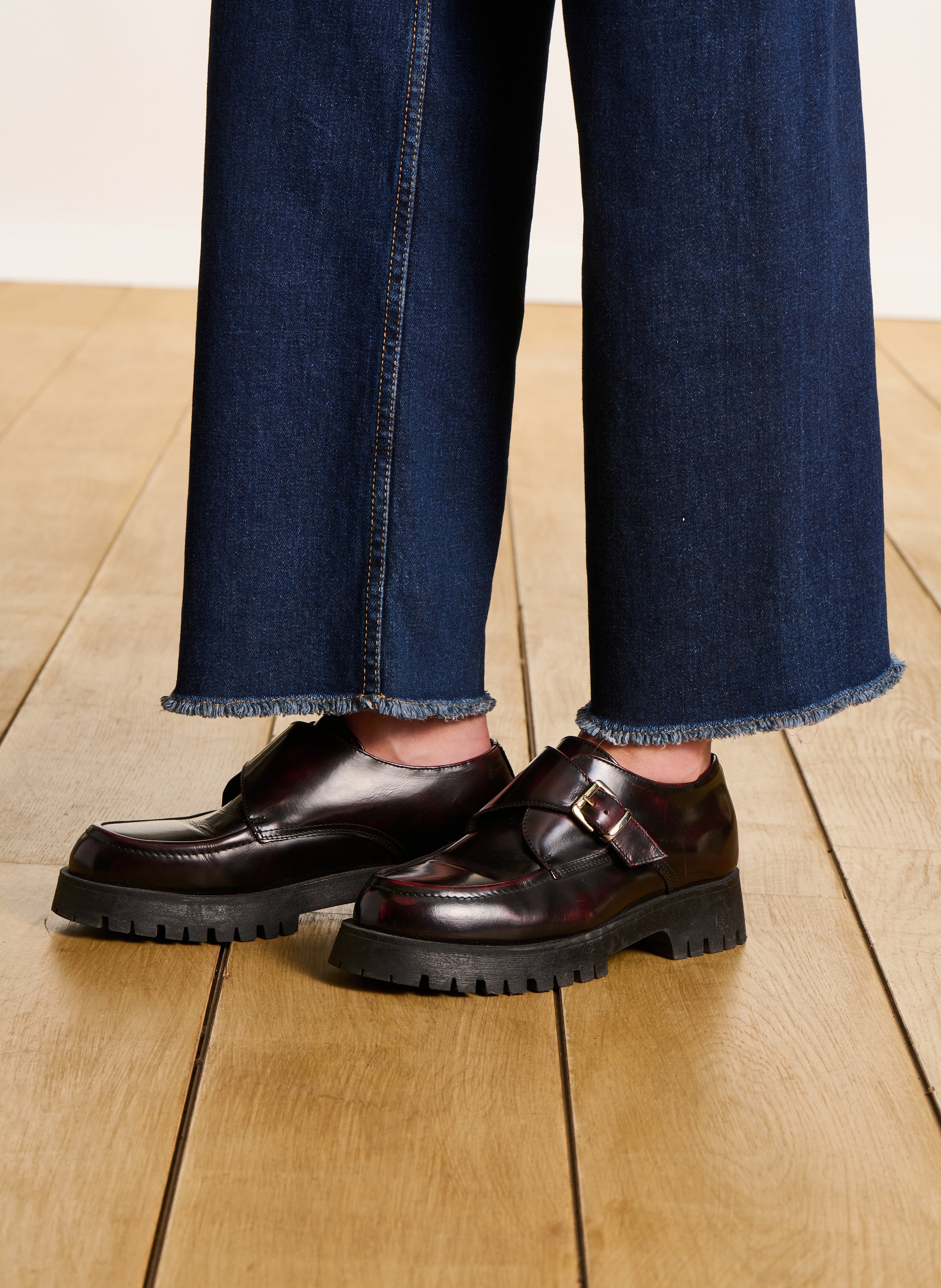 Leren derby's met vervaagd effect LA FEE MARABOUTEE Violet