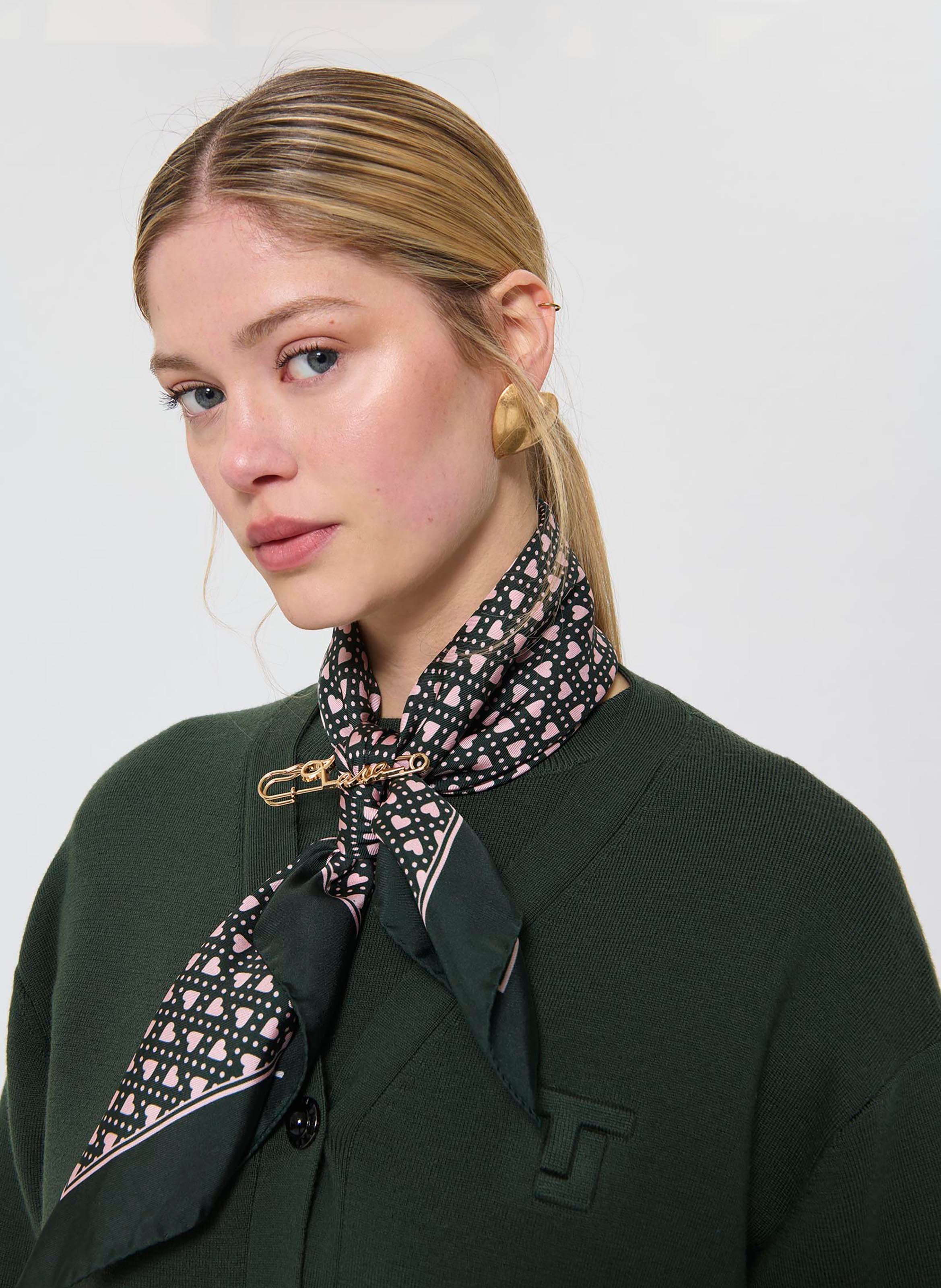 Bedruckter Seidenschal TARA JARMON Grun