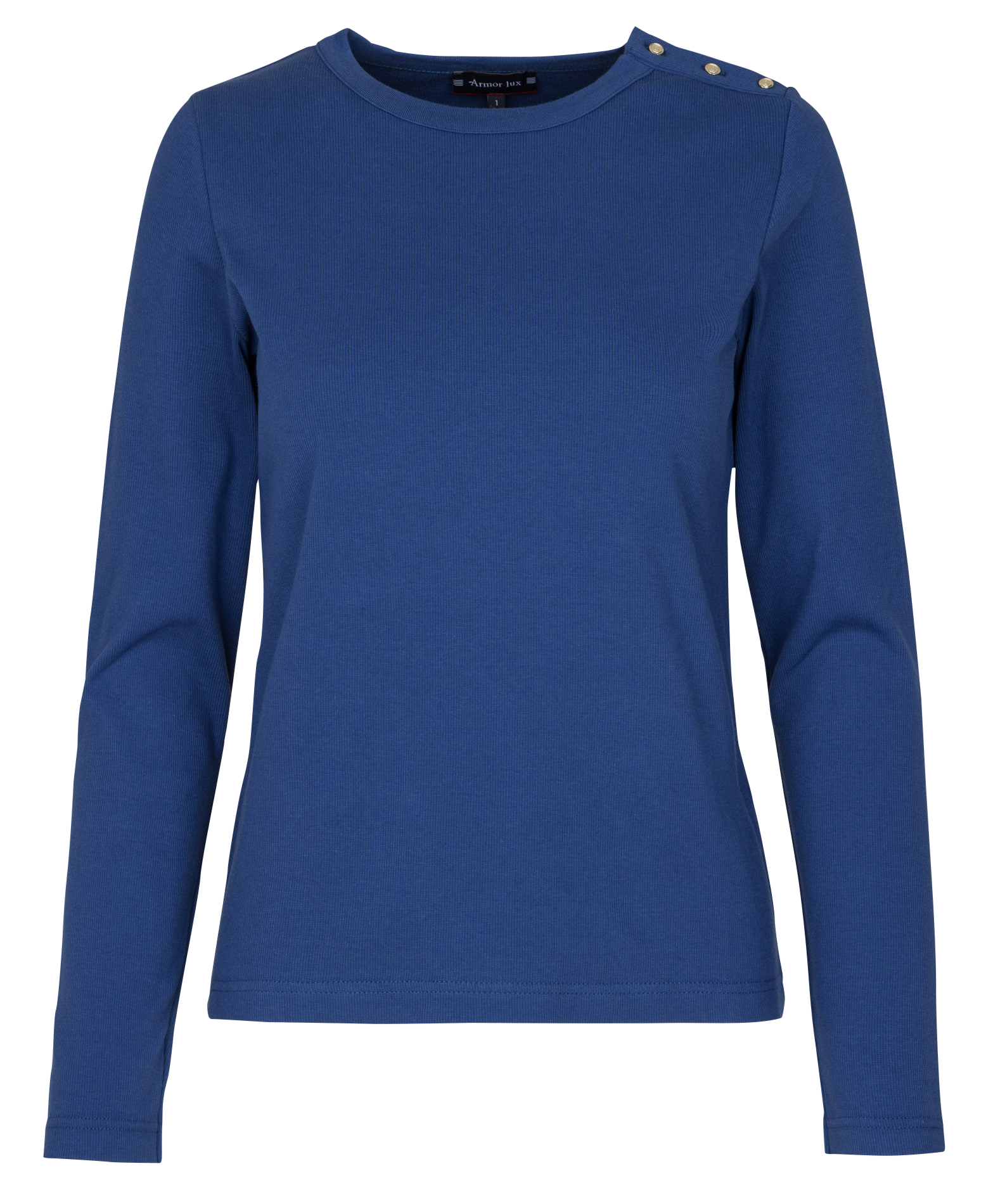 Tee-shirt droit col rond en coton mélangé ARMOR LUX Bleu